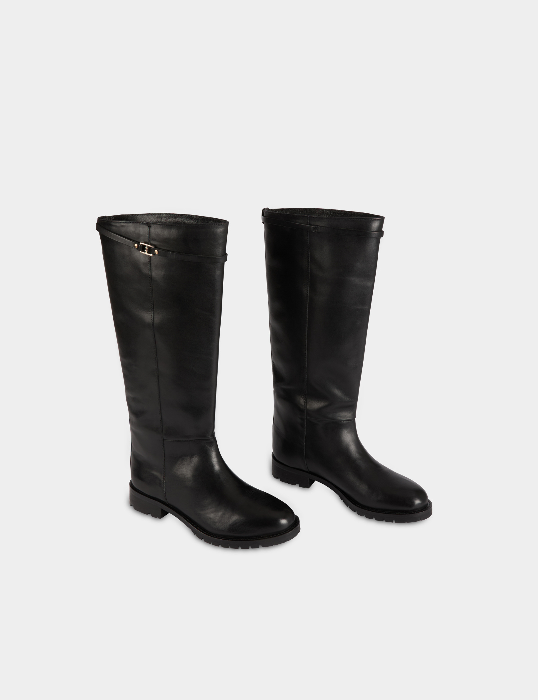 Botte cavali&egrave;re similicuir noir femme