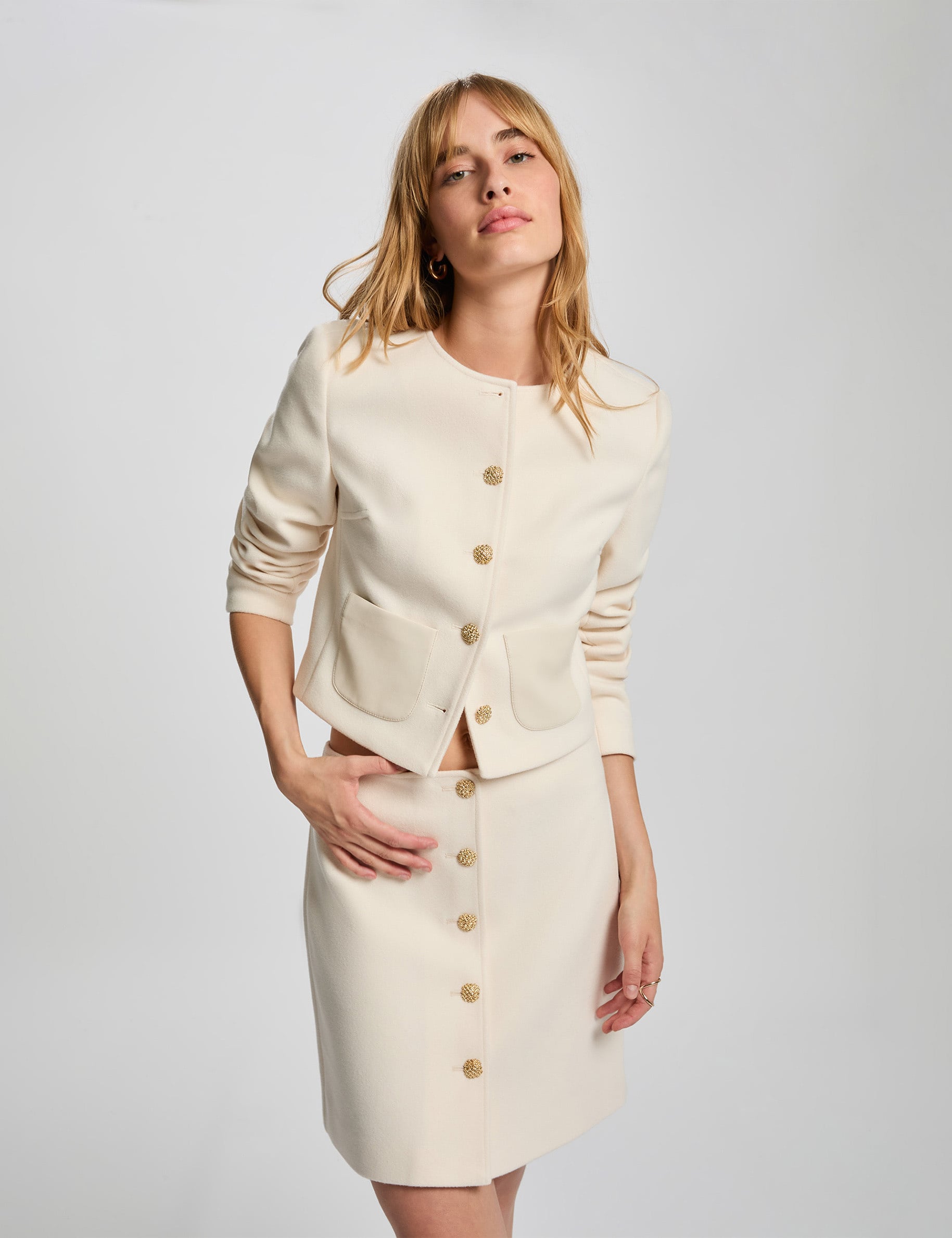 Jupe Cacharel Ivoire Taille M (6) - Longueur Genou, Style A-Line En Rayon, Occasion Très Bon état