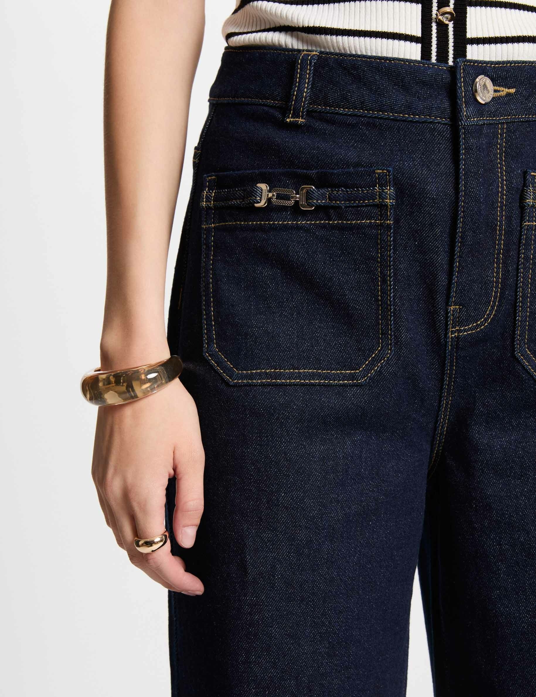 jeans large avec ornements denim brut femme Jeans large avec ornements denim brut femme