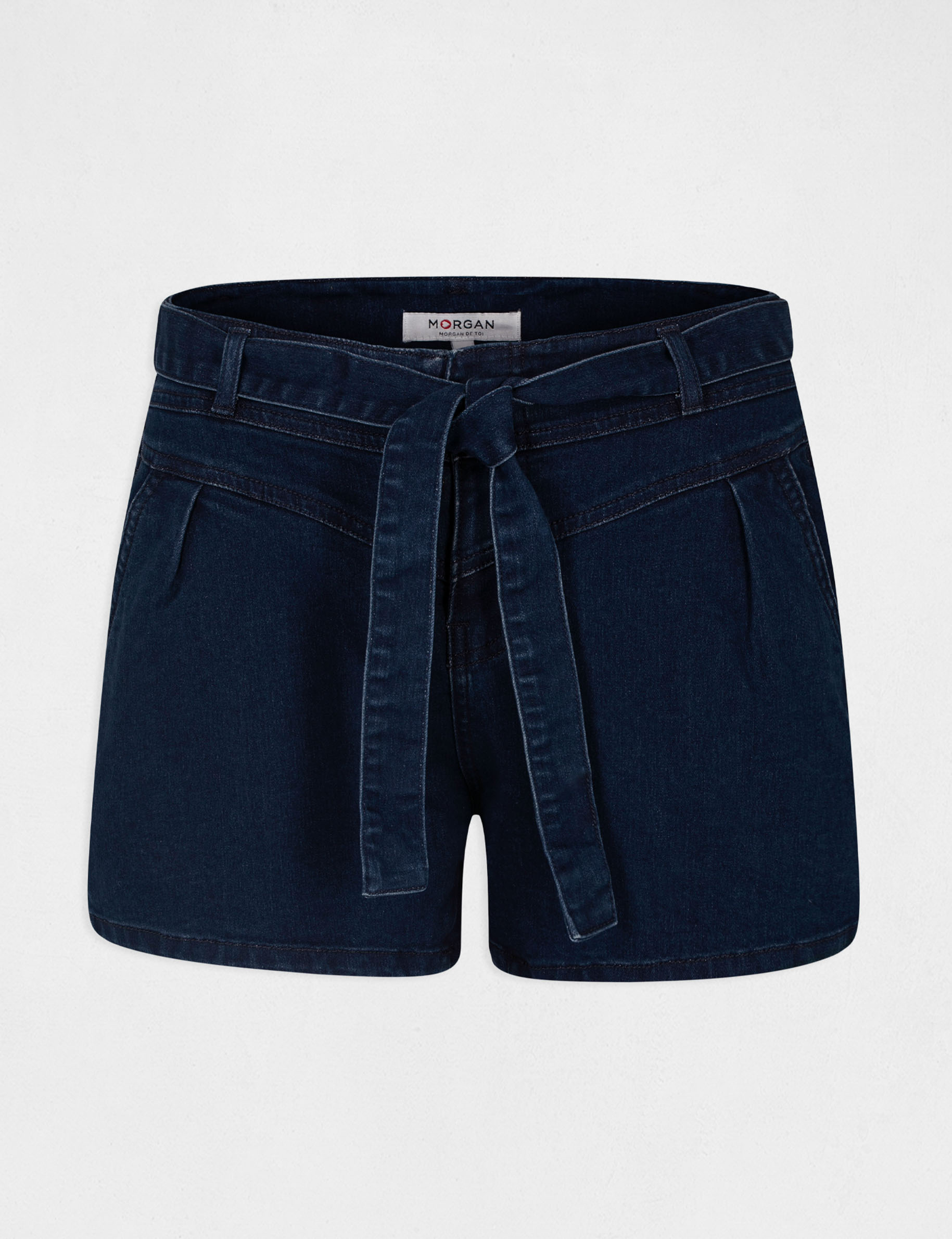 Short paperbag en jean jean brut femme