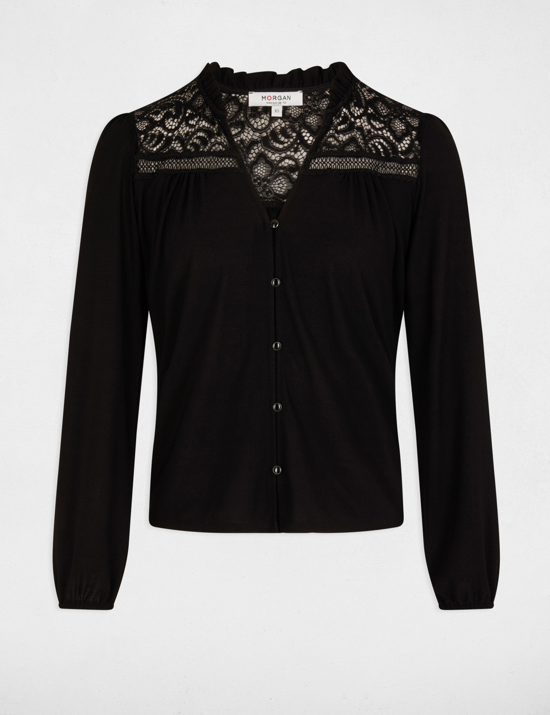 t shirt manches longues noir femme T-shirt manches longues noir femme