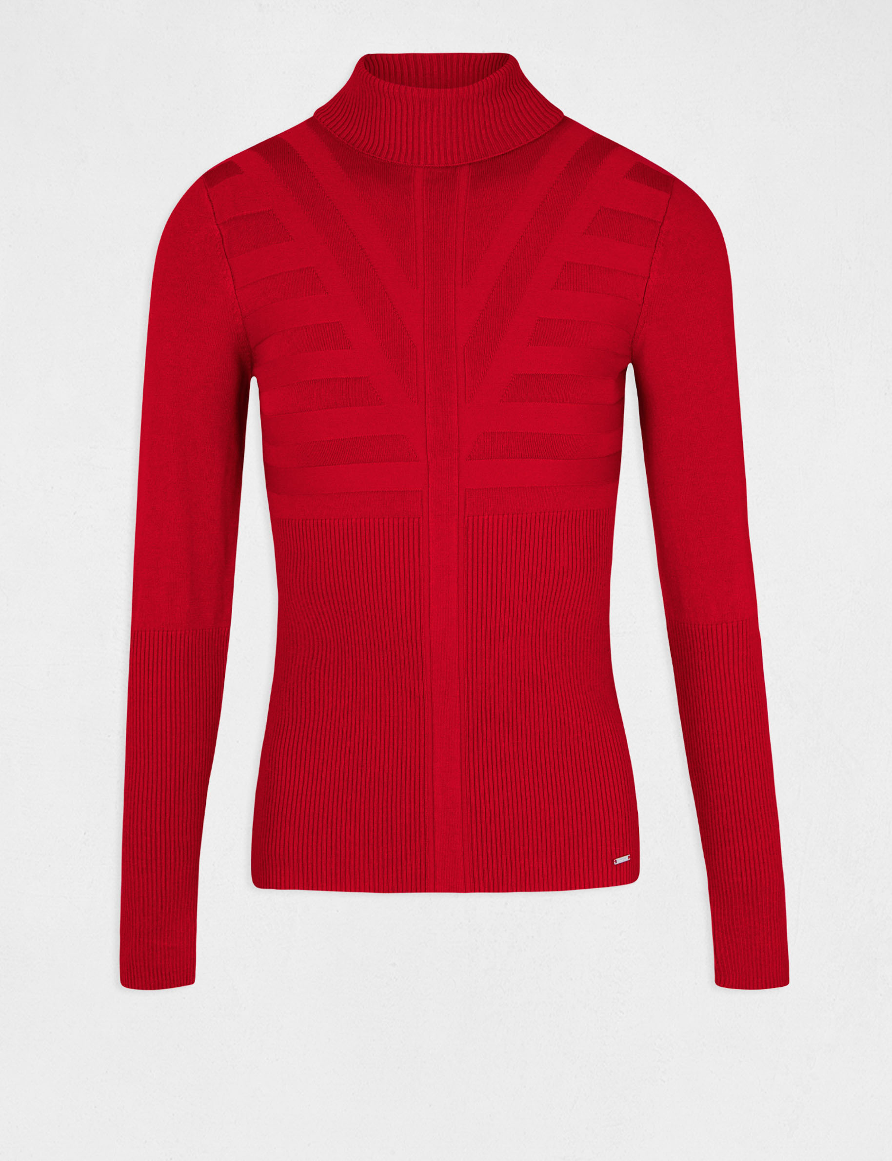 pull manches longues avec col roule rouge femme Pull manches longues avec col roulé rouge femme