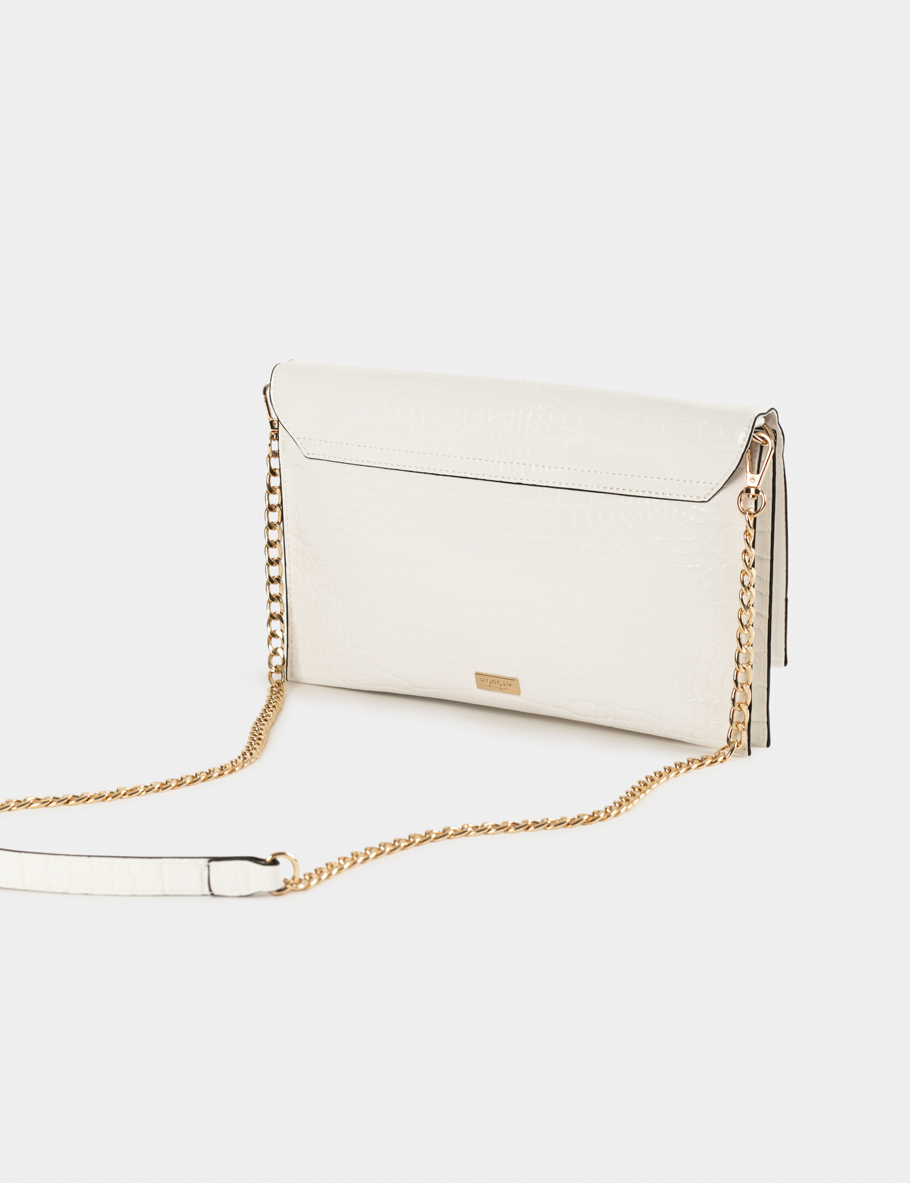 Sac pochette aspect croco blanc femme Sac pochette aspect croco blanc femme