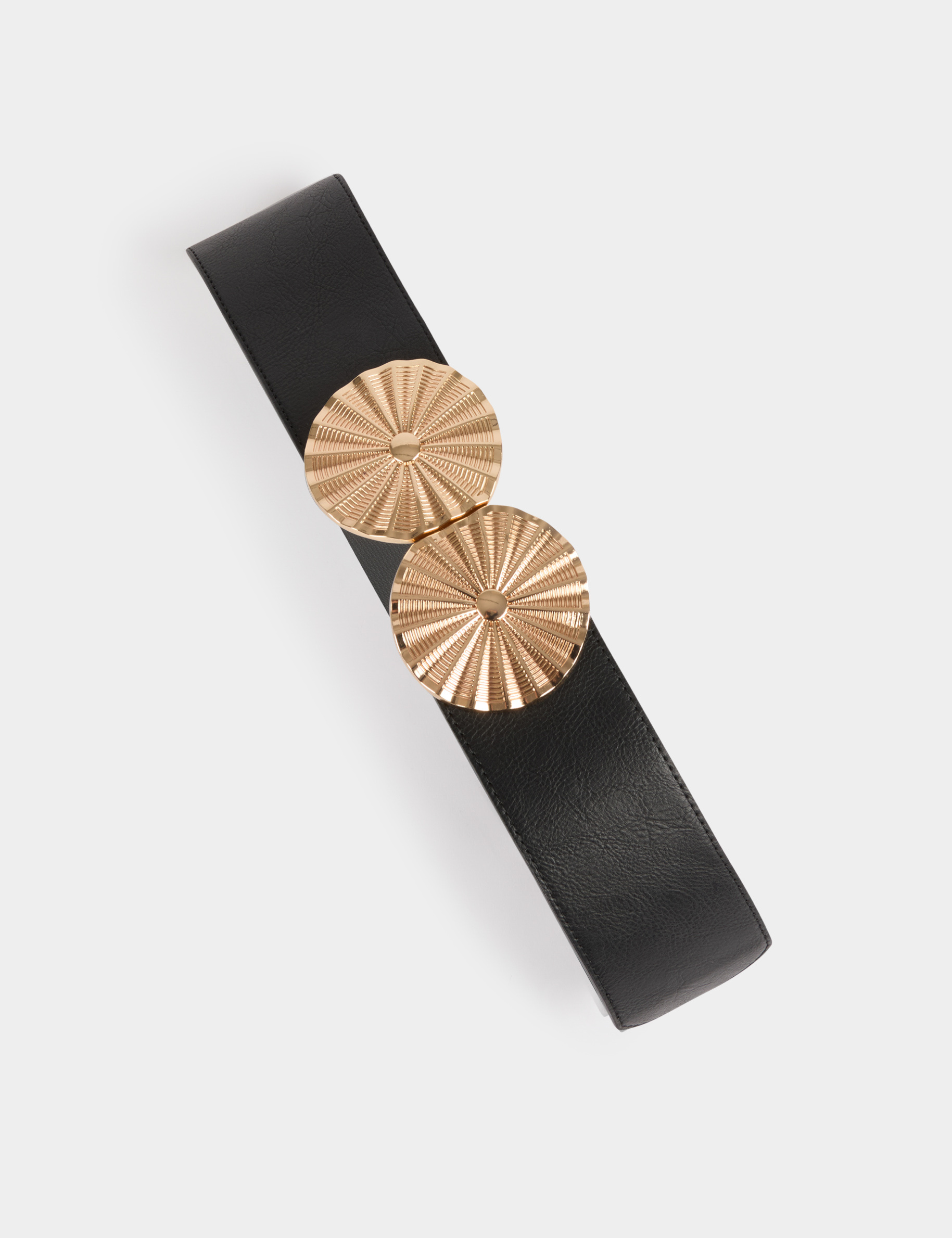 ceinture elastiquee a boucles noir femme Ceinture élastiquée à boucles noir femme