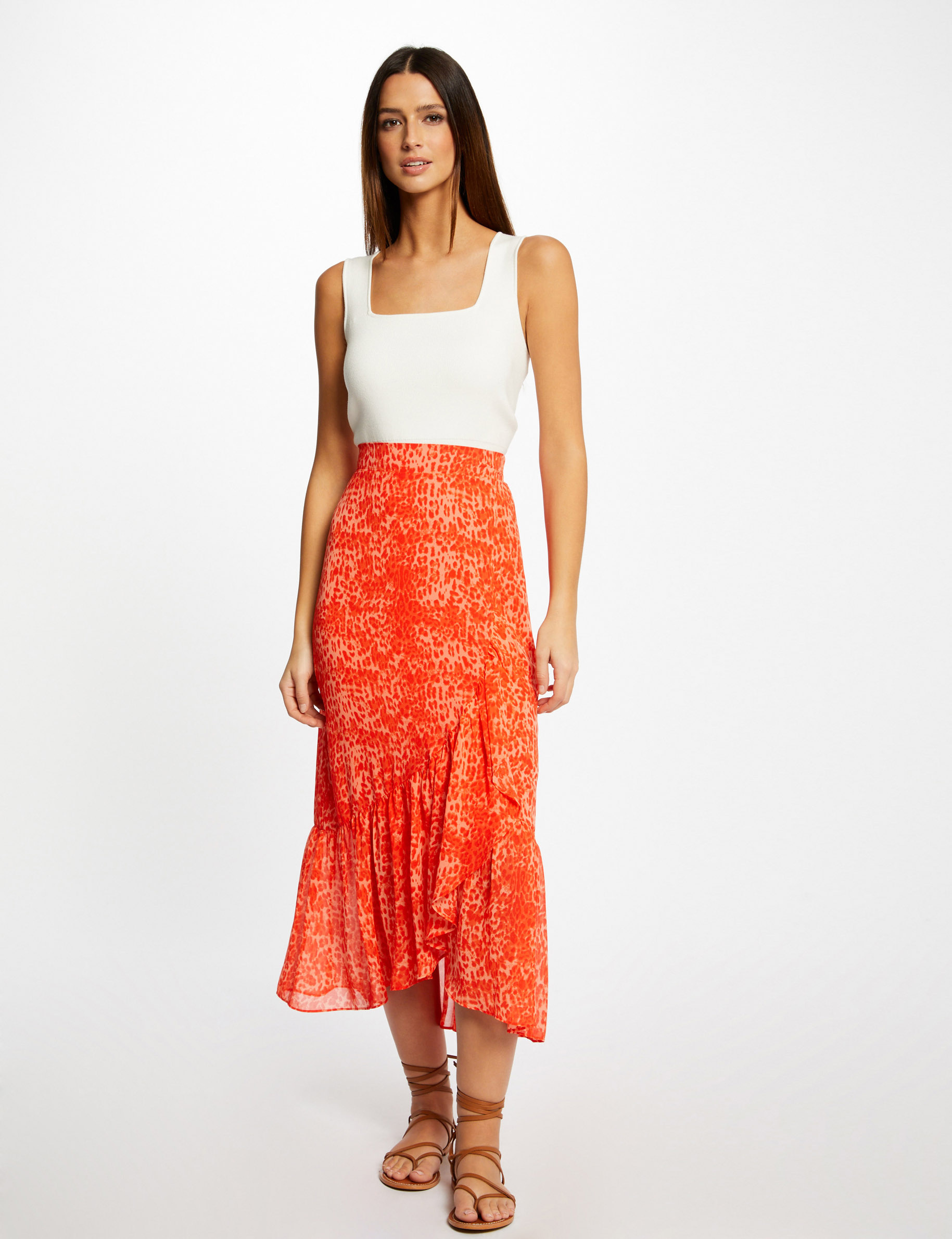 Jupe orange femme sales