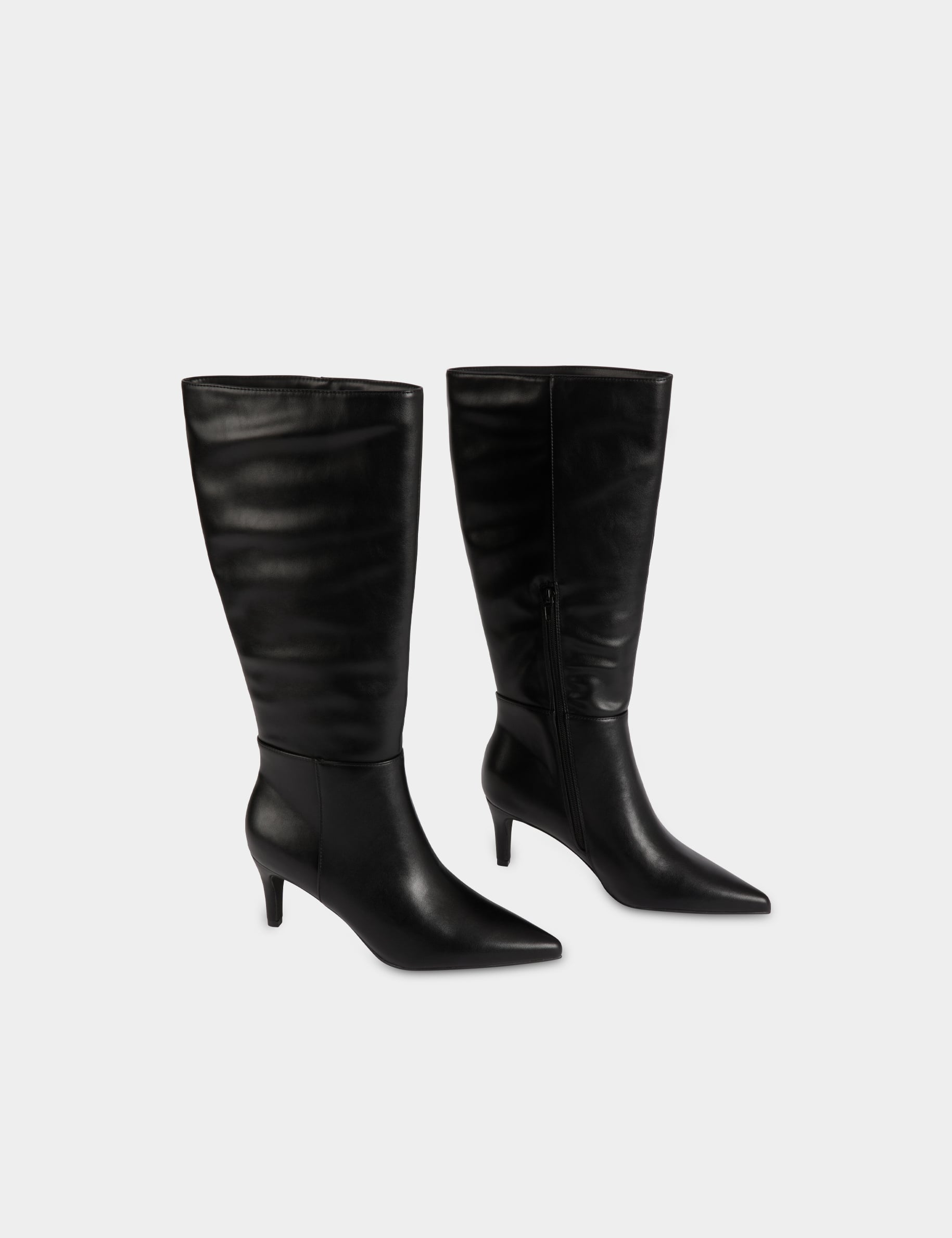 Botte &agrave; talon similicuir noir femme
