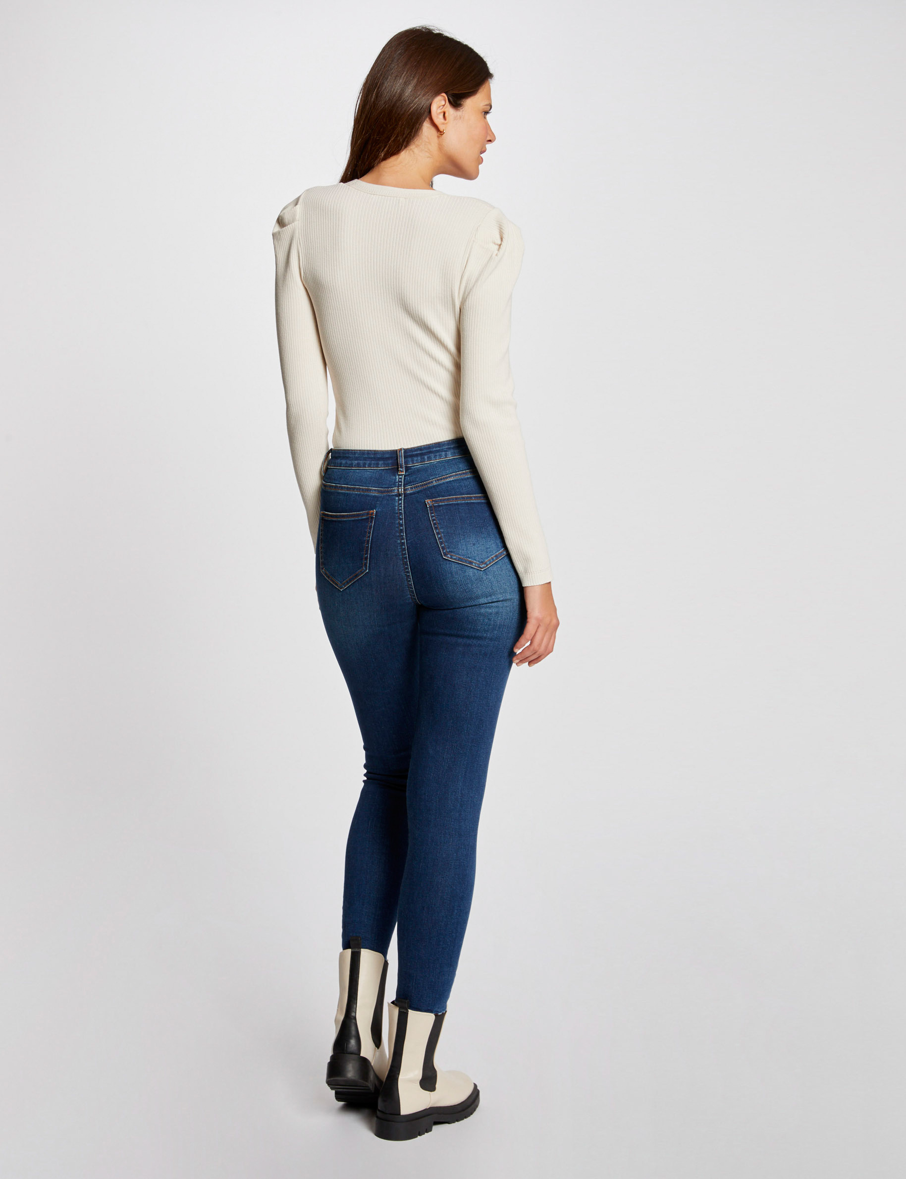 Pull Ceinturé Noir Et Ivoire à Rayures - Marque Dollhouse - Taille L/14-16 - Neuf Avec étiquettes - Avec écharpe