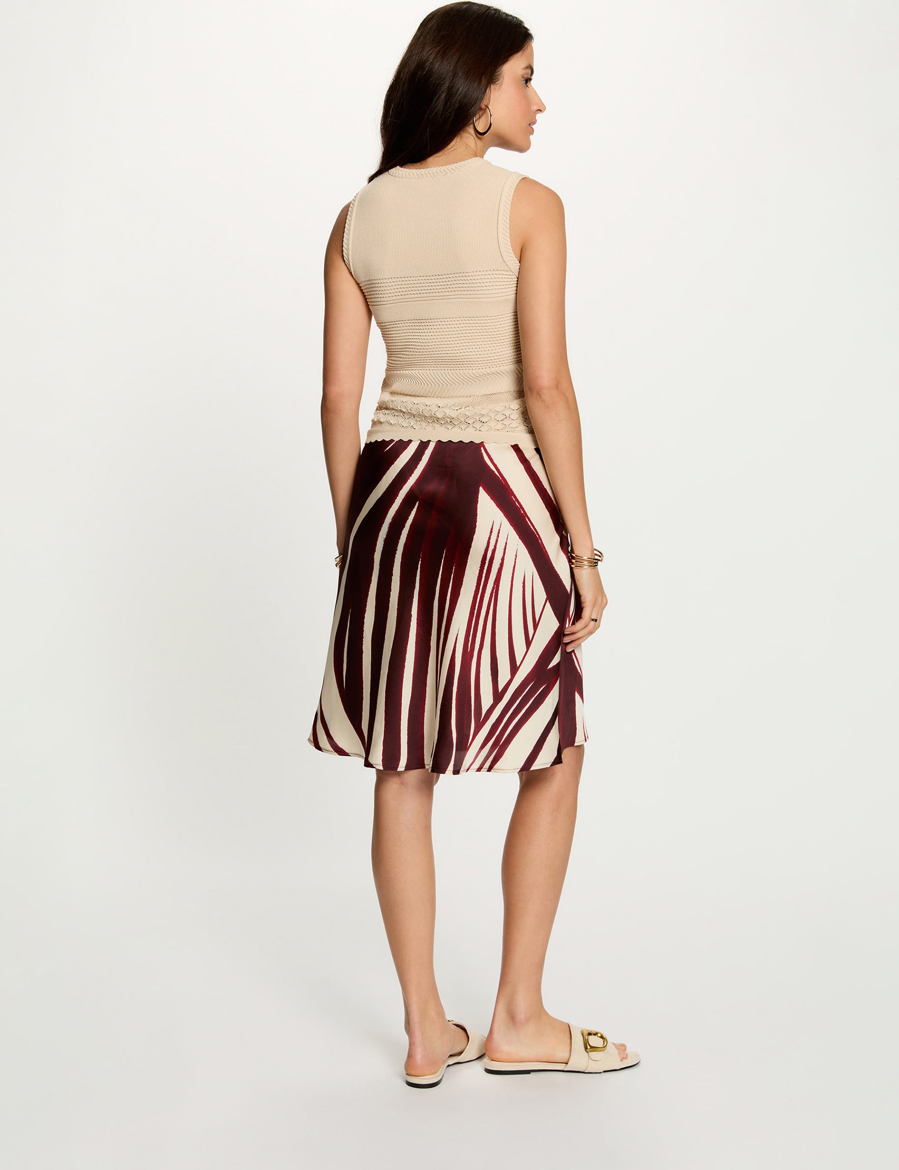 Jupe courte satin&eacute;e multicolore femme