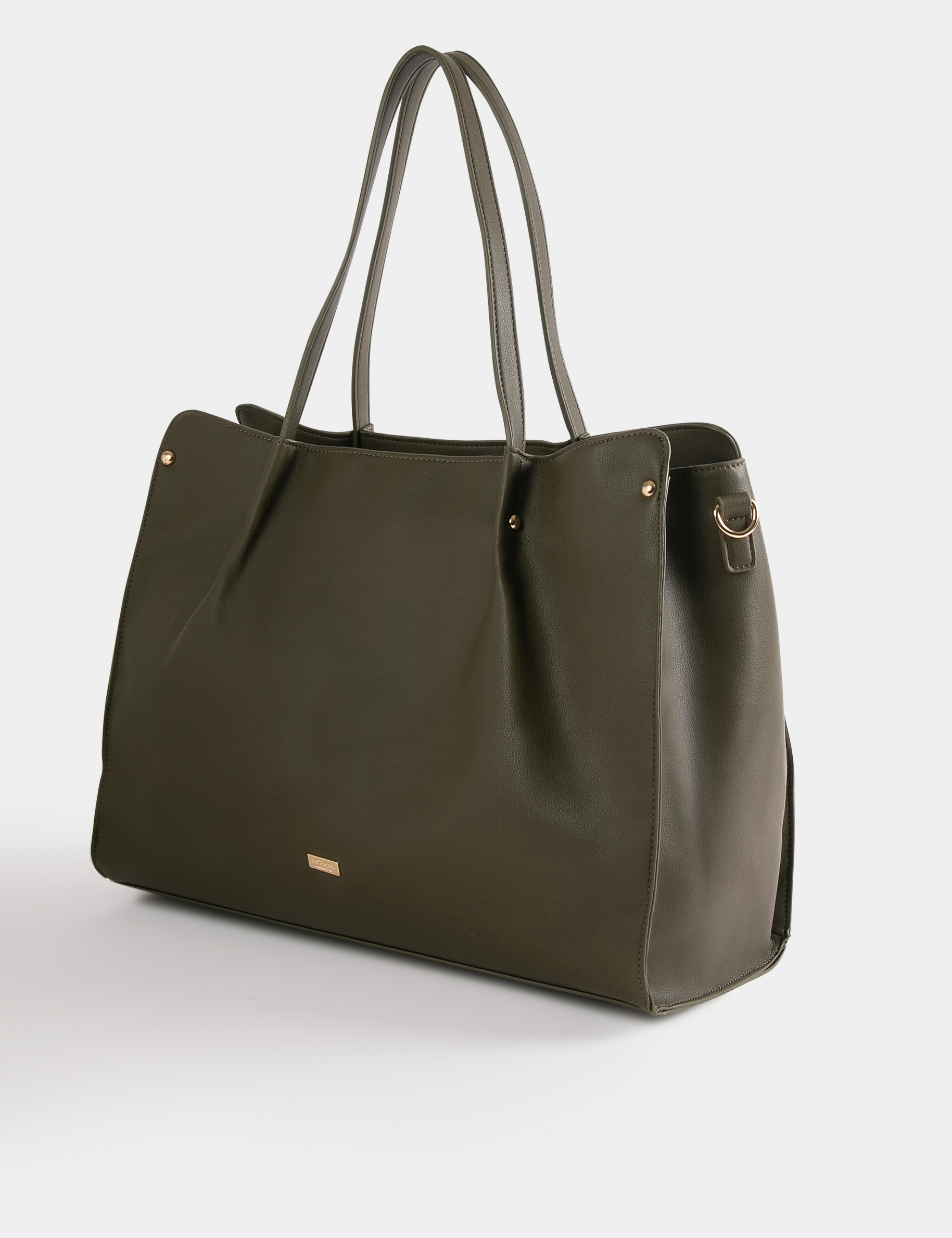 Sac cabas avec détail chaîne vert kaki femme Sac cabas avec détail chaîne vert kaki femme