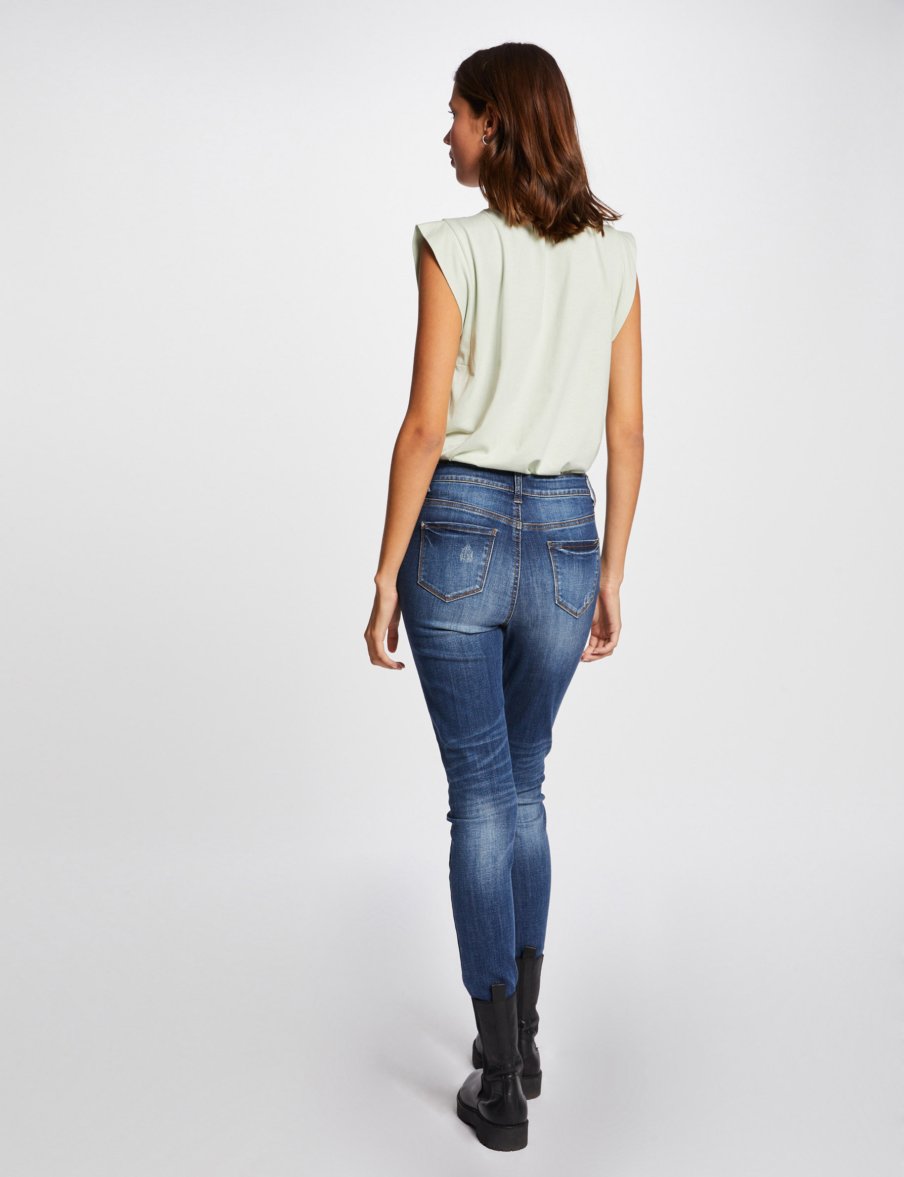t shirt manches courtes a inscription vert clair femme T-shirt manches courtes à inscription vert clair femme