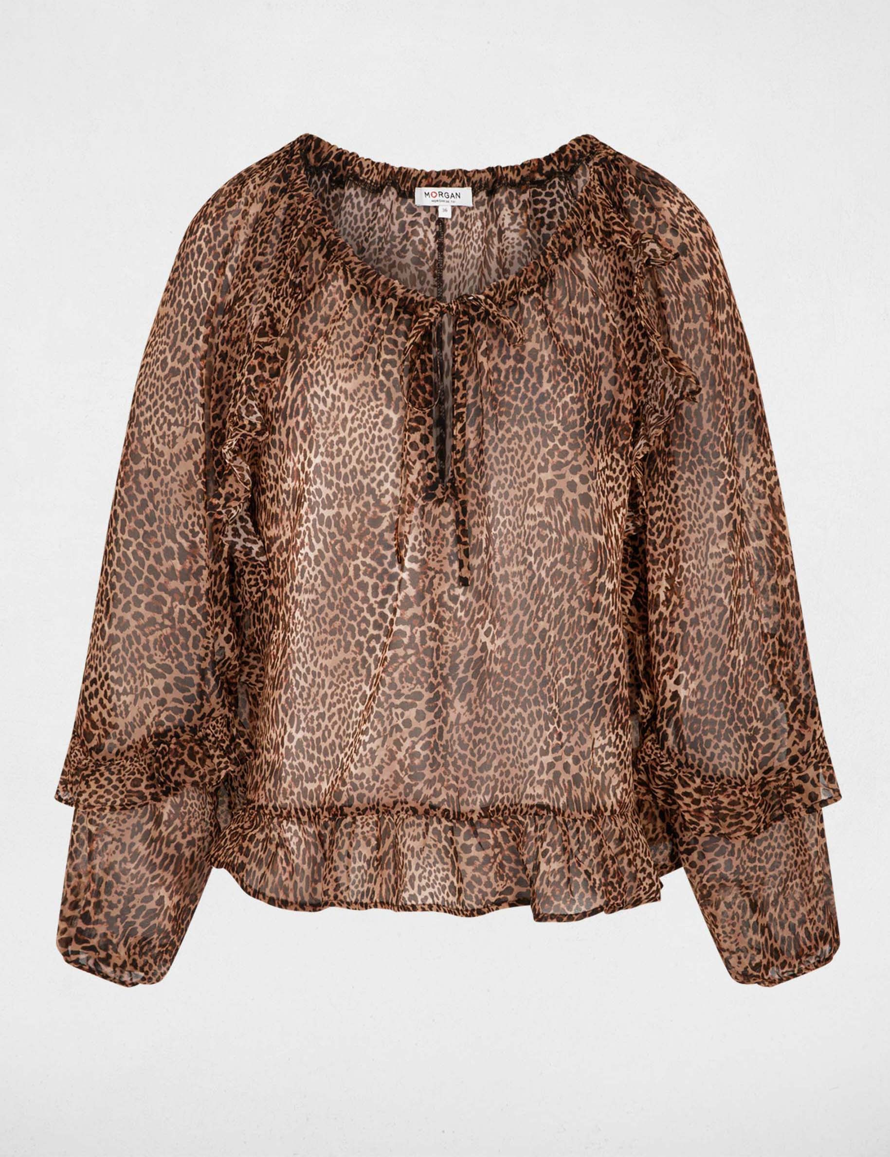 Blouse ajust&eacute;e col v multicolore femme