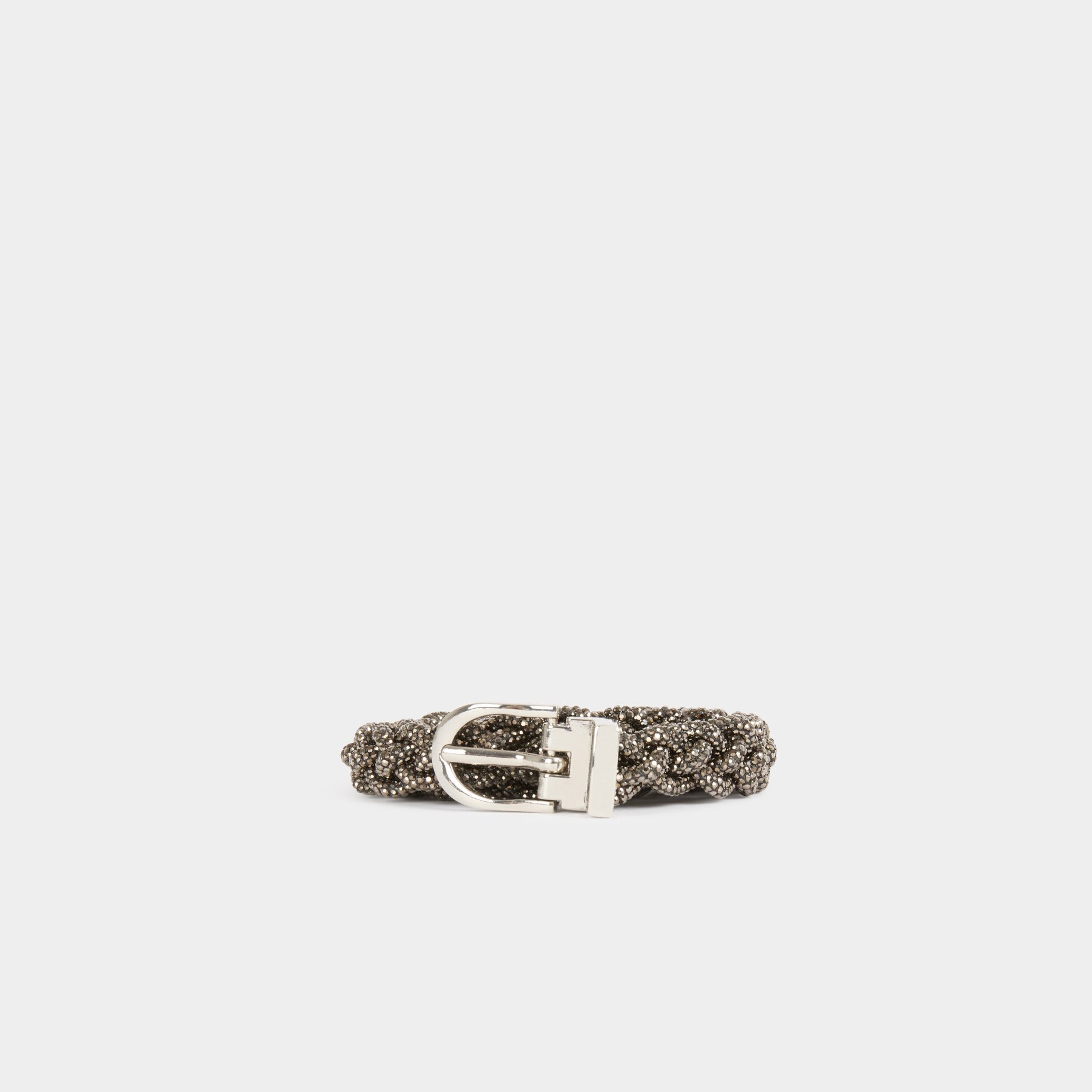 ceinture tressee strass gris clair femme Ceinture tressée strass gris clair femme