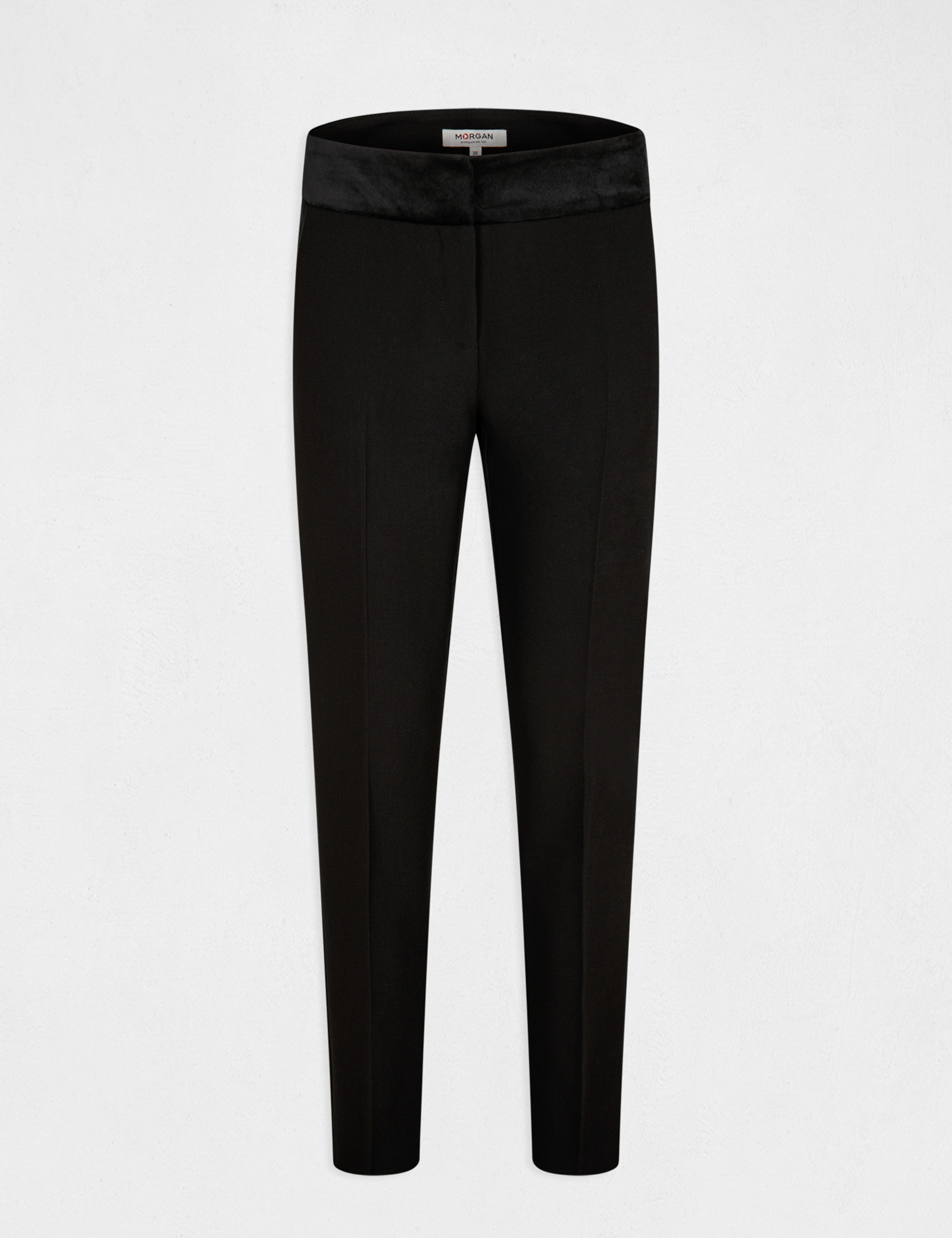 Pantalon cigarette taille standard noir femme Pantalon cigarette taille standard noir femme