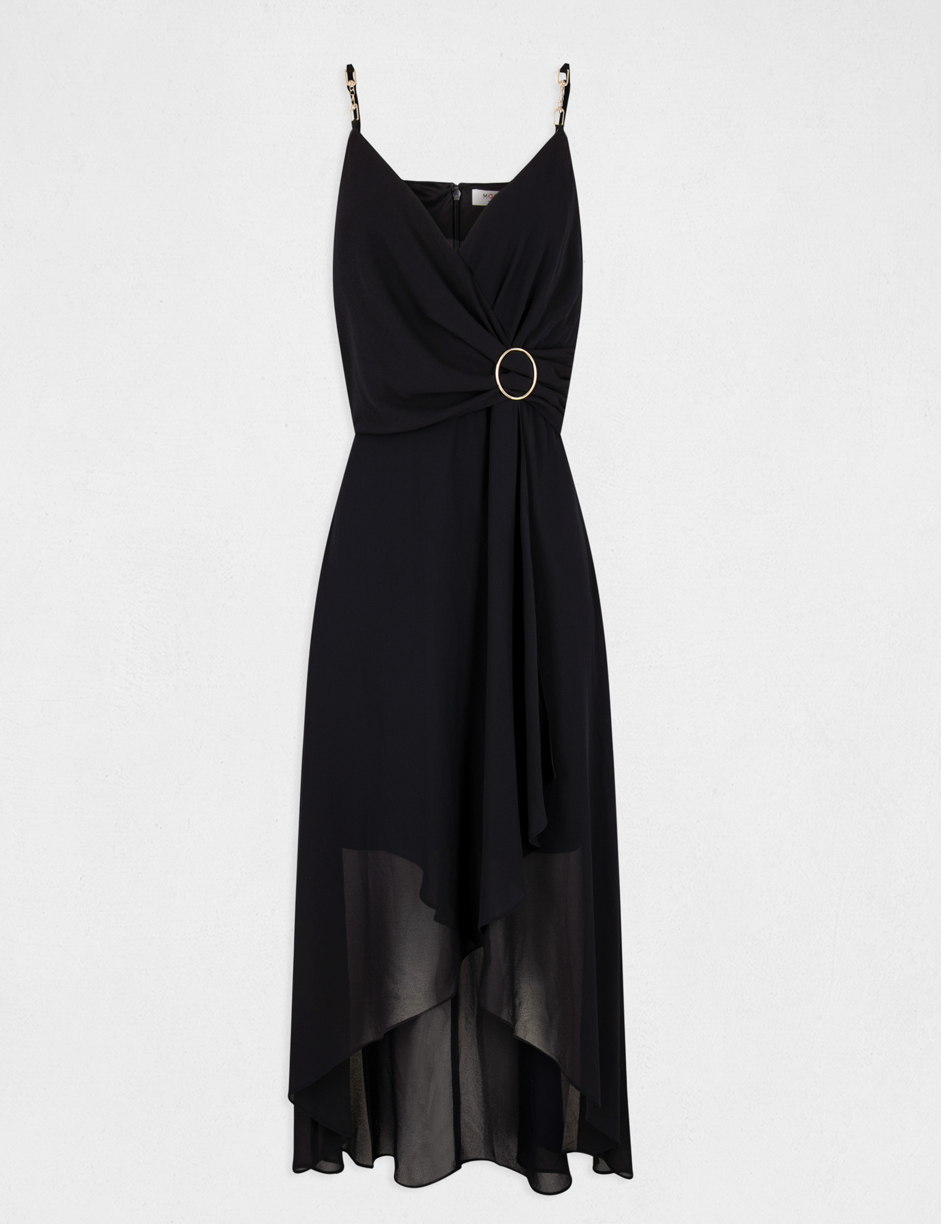 robe mi longue a fines bretelles marine femme Robe mi-longue à fines bretelles marine femme