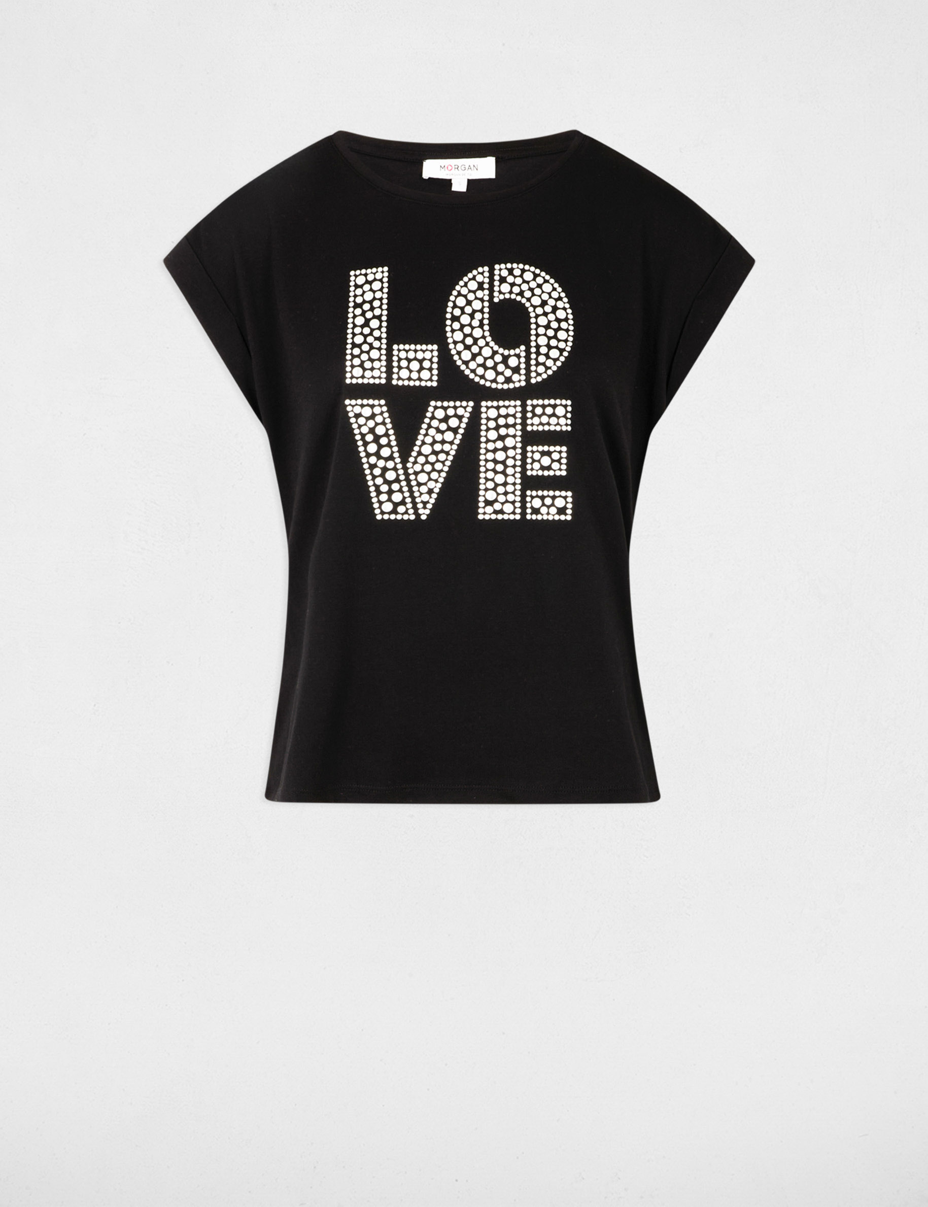 t shirt a inscription noir femme T-shirt à inscription noir femme