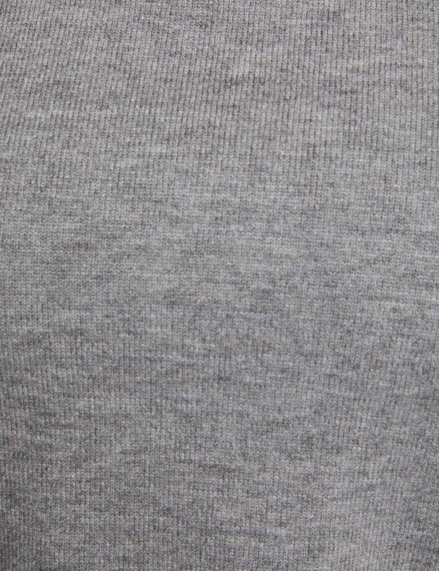 Pull col &agrave; revers gris clair femme