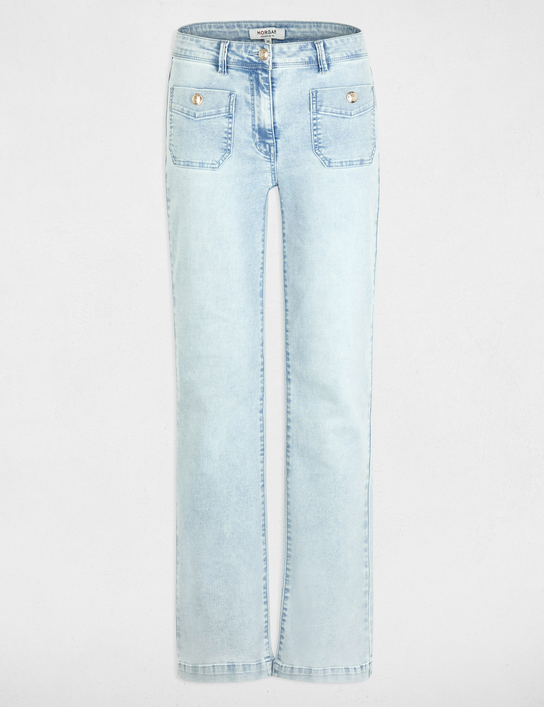 Jean bootcut denim bleach femme