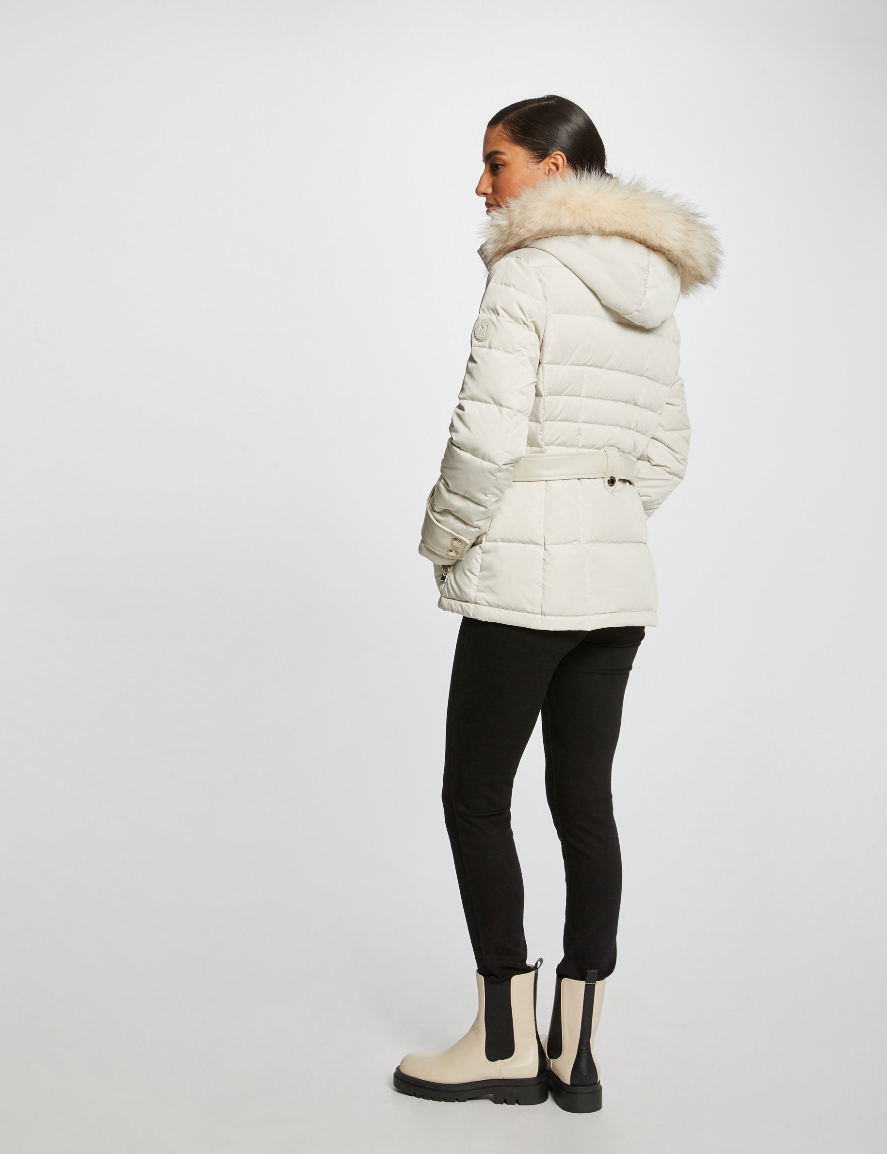 Pull à capuche sequins ivoire femme | Morgan Pull à capuche sequins ivoire femme | Morgan