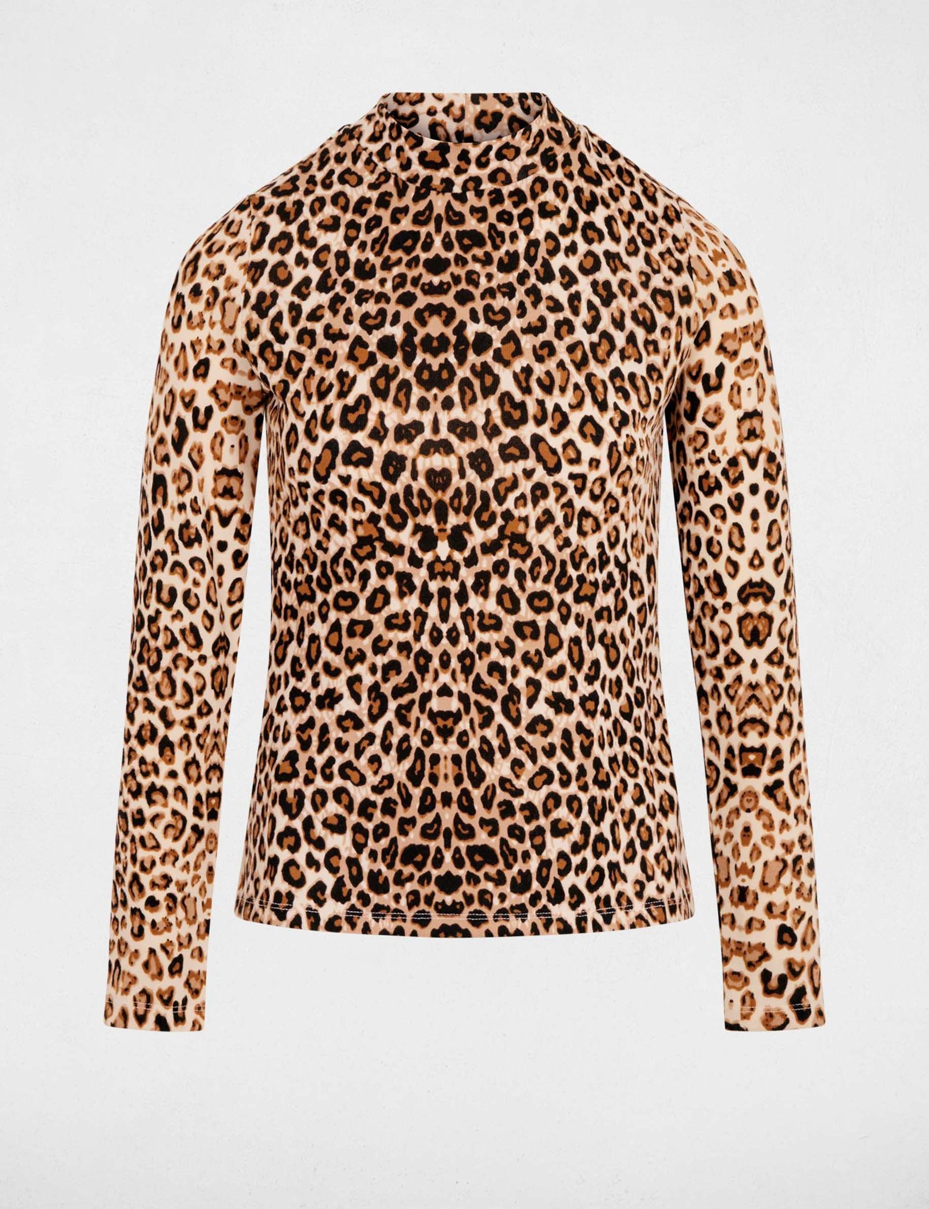 T-shirt col montant multicolore femme