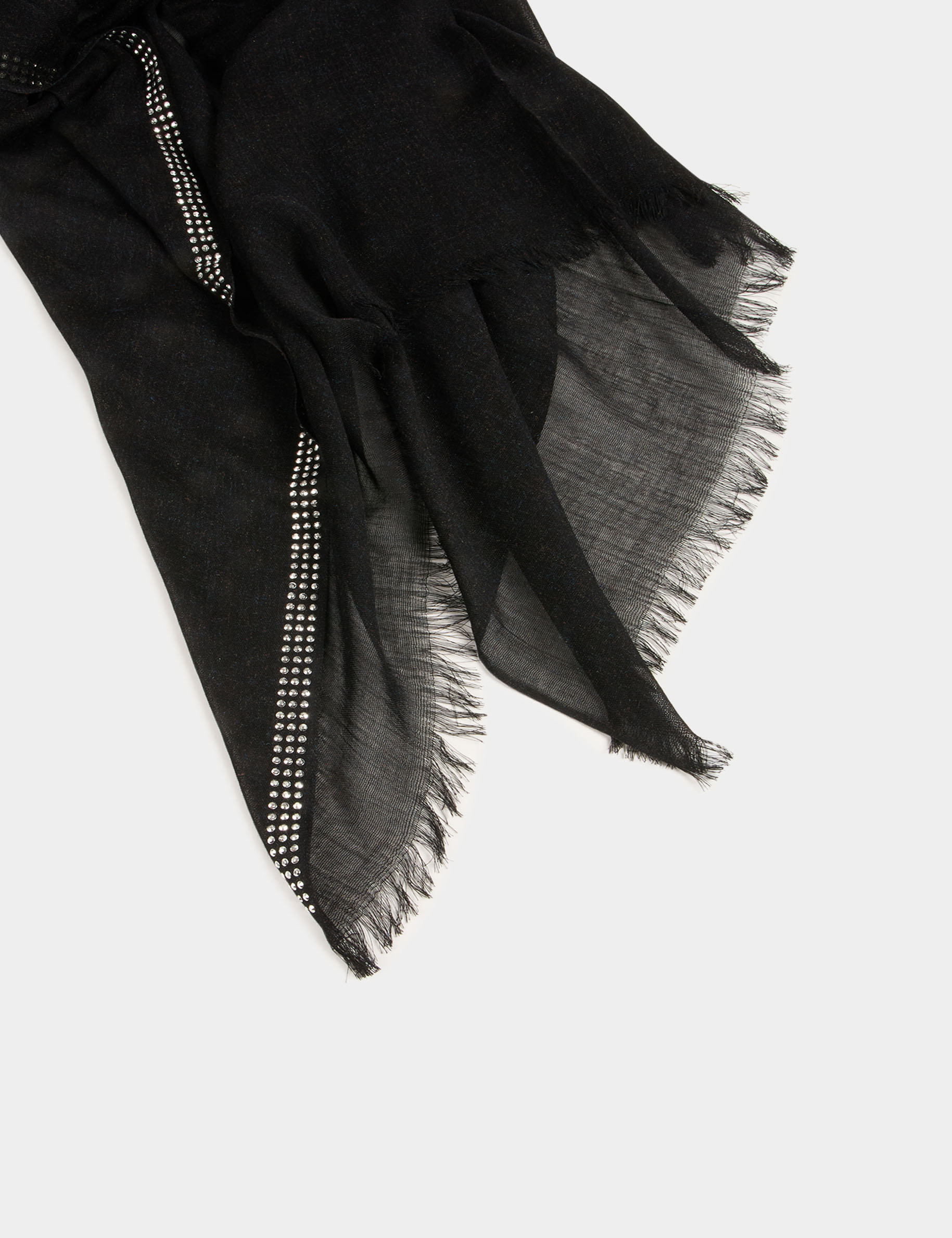 echarpe avec strass gris anthracite femme Écharpe avec strass gris anthracite femme
