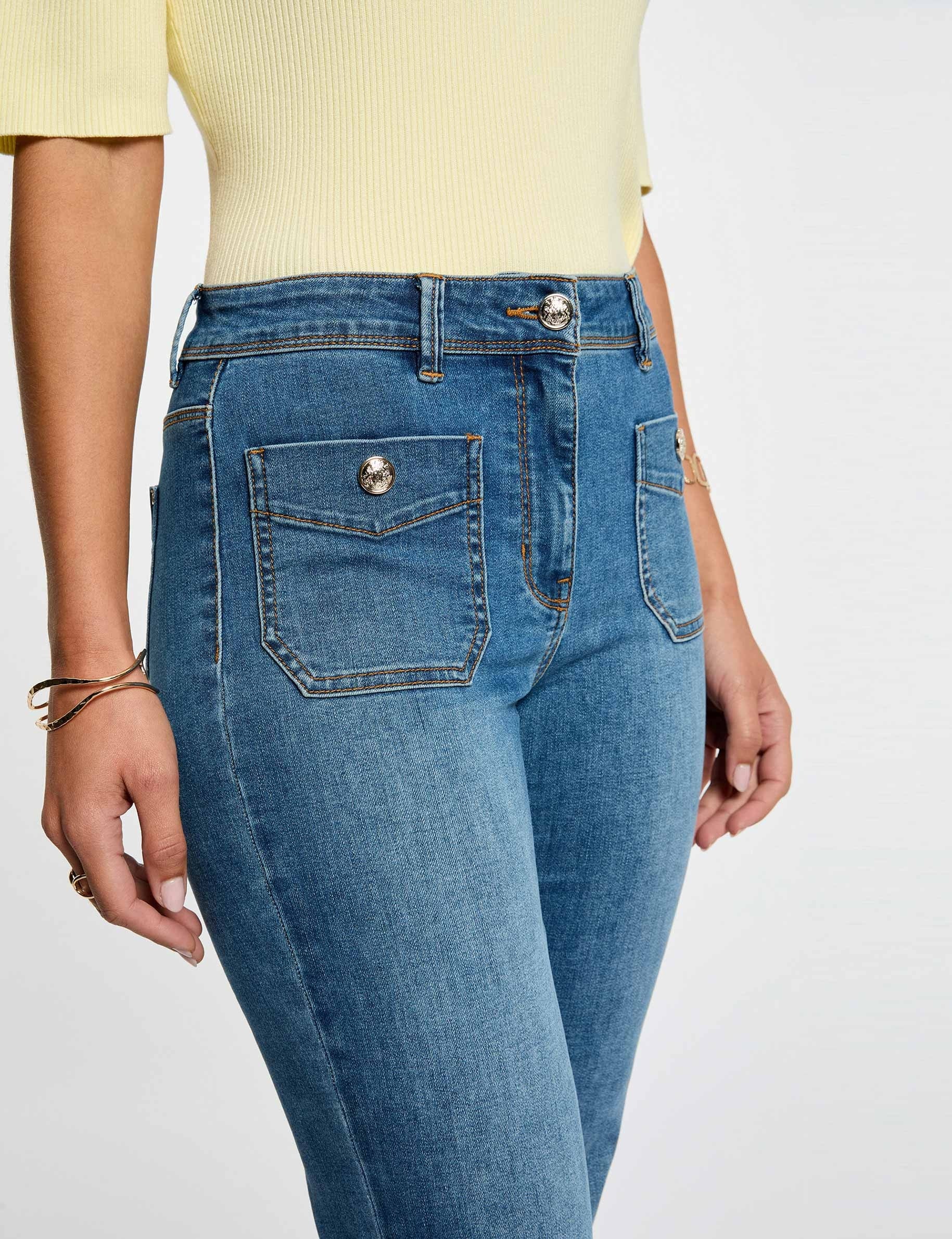 Jean bootcut denim stone femme