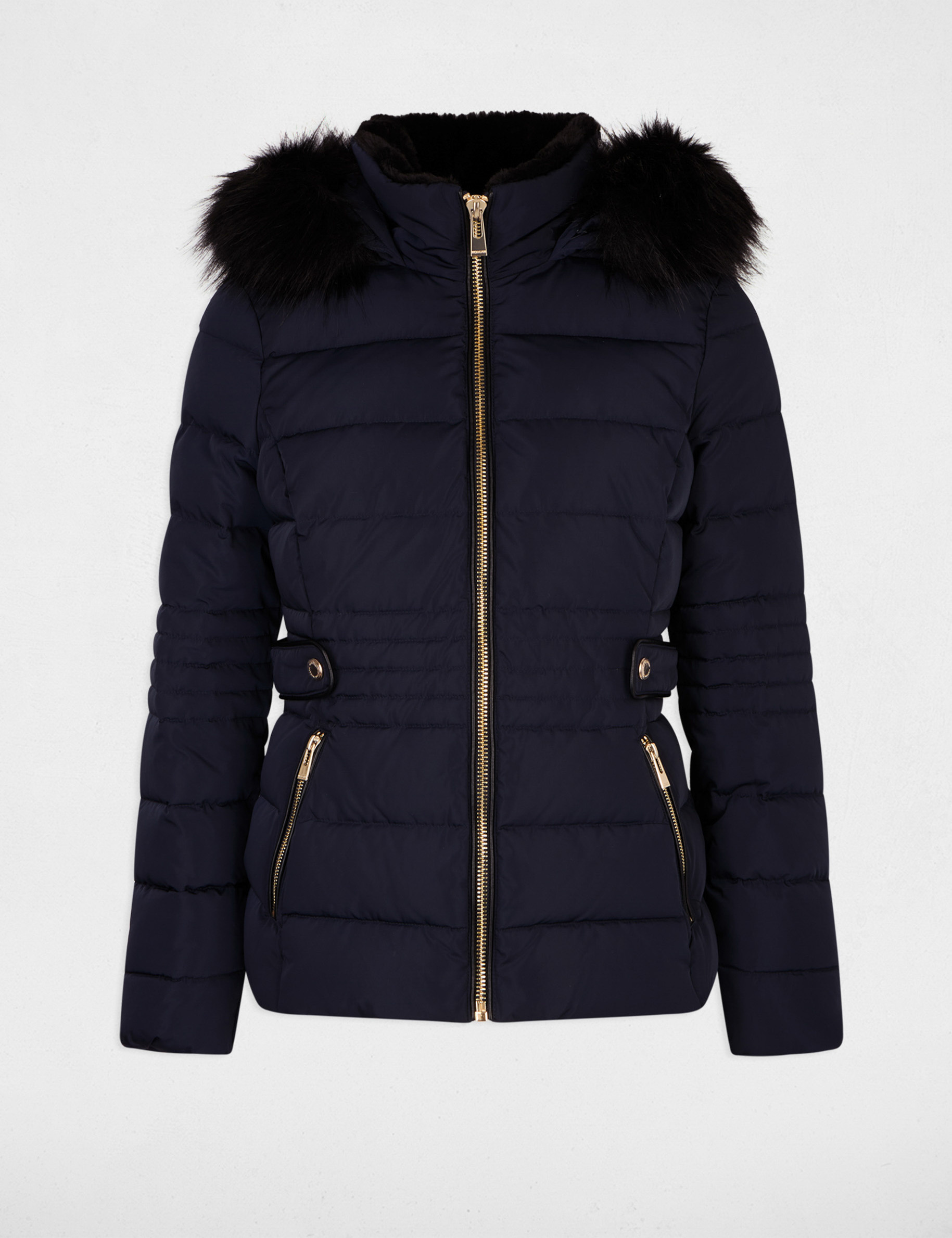 Doudoune zipp&eacute;e &agrave; capuche marine femme