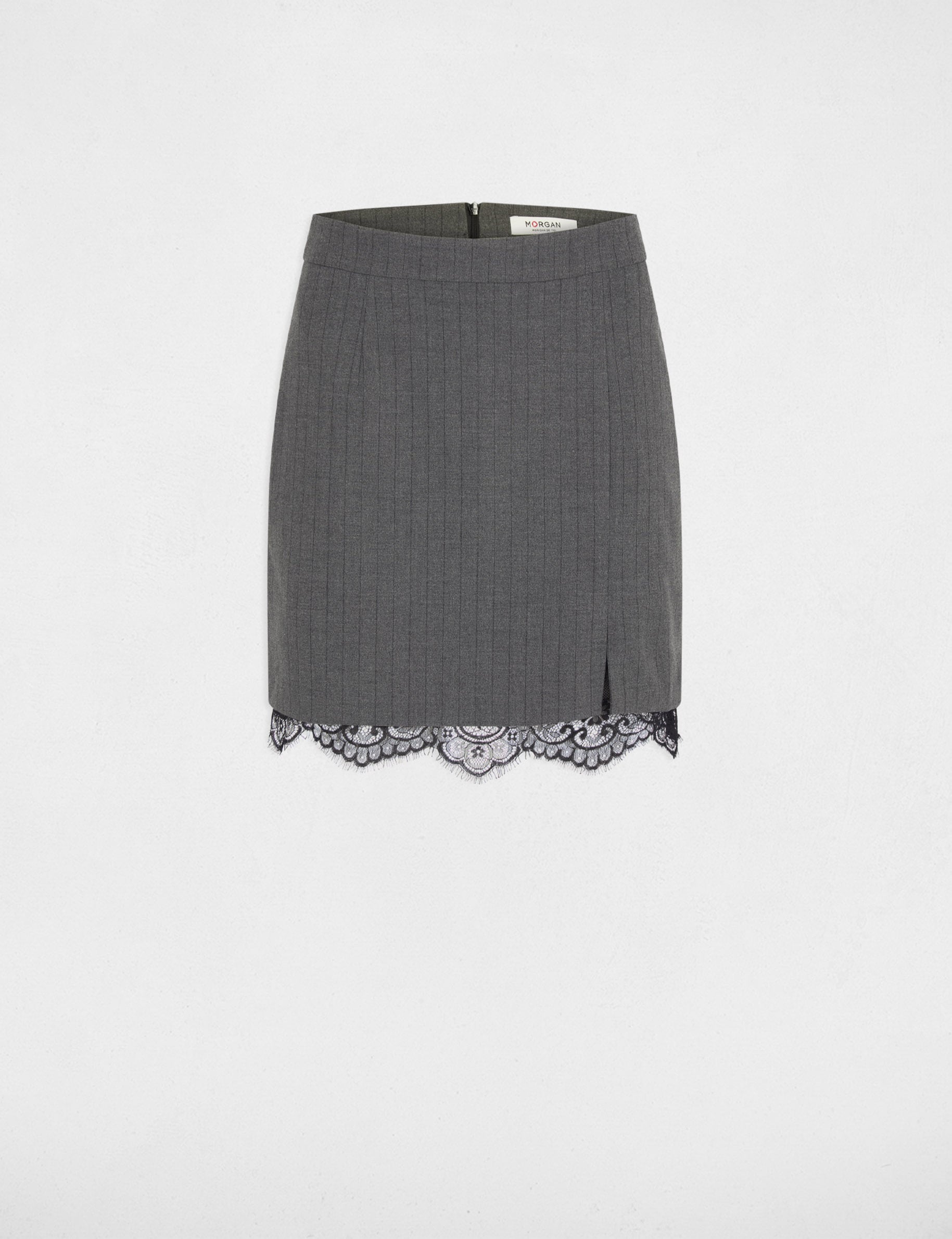 Jupe courte ajust&eacute;e gris moyen femme