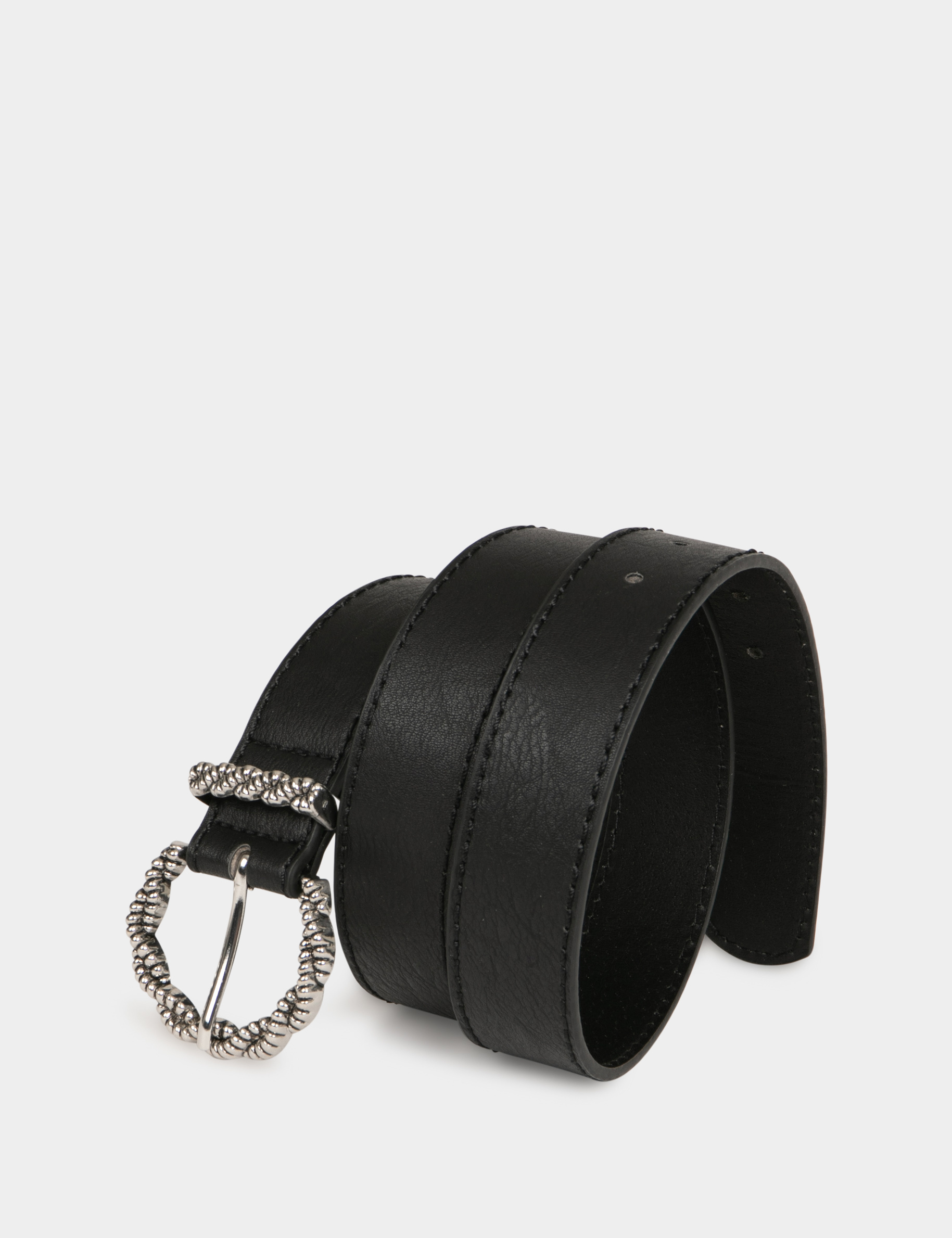 Ceinture avec boucle noir femme