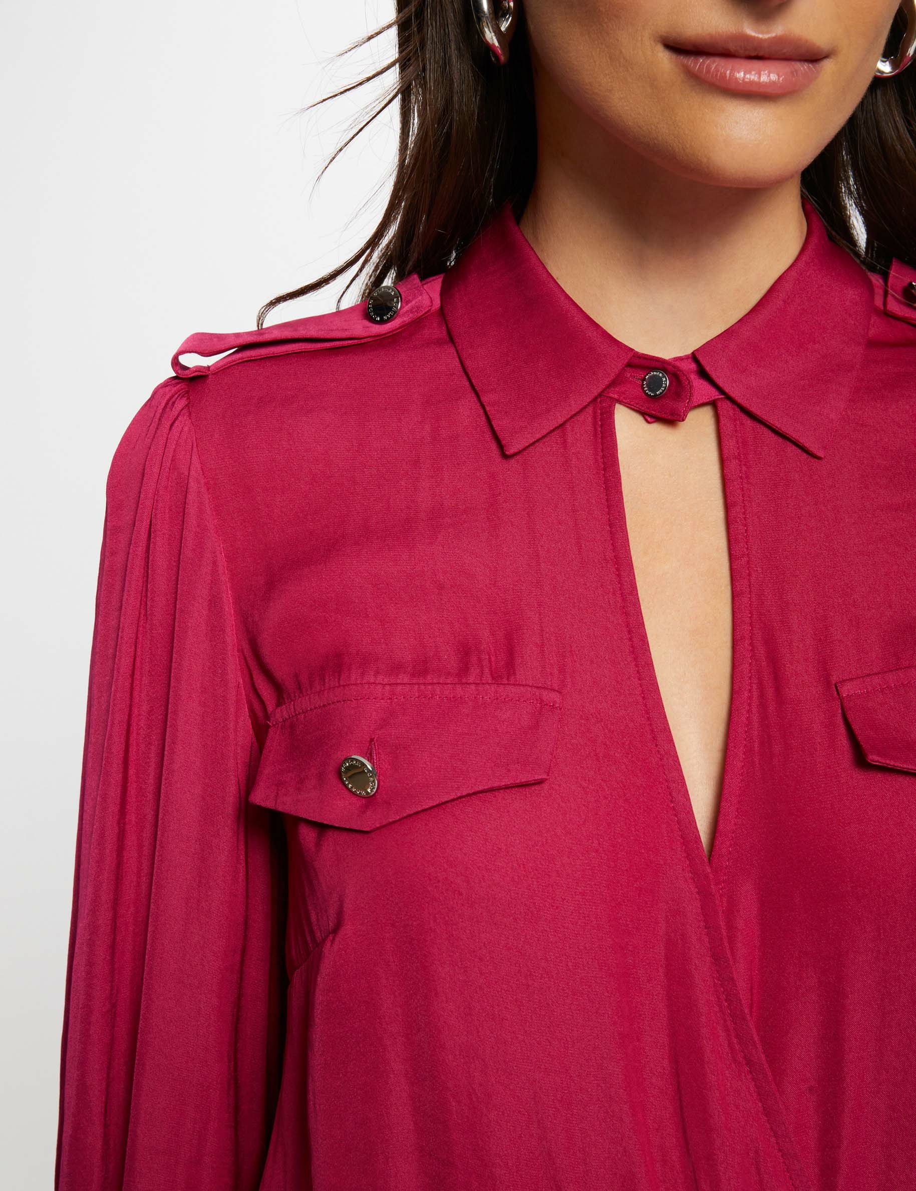 blouse manches longues rose fonce femme Blouse manches longues rose fonce femme