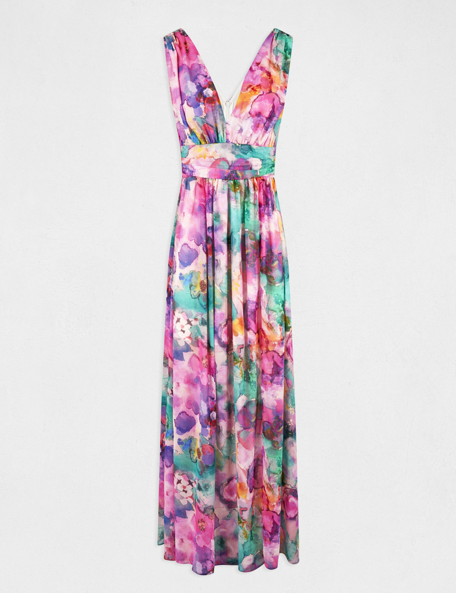 Robe longue cintrée imprimé floral multico femme Robe longue cintrée imprimé floral multico femme