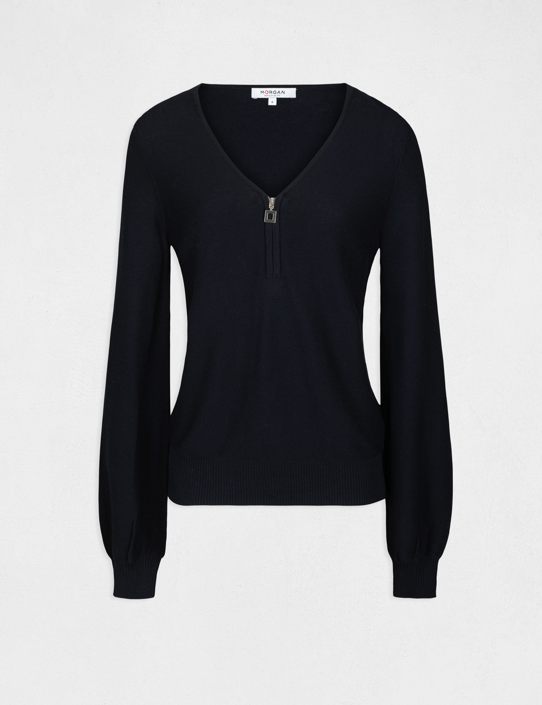 Chemisier BCBG Max Azria Noir Ample - Manches Longues - Détails Bronze - Taille XS - Occasion Très Bon état