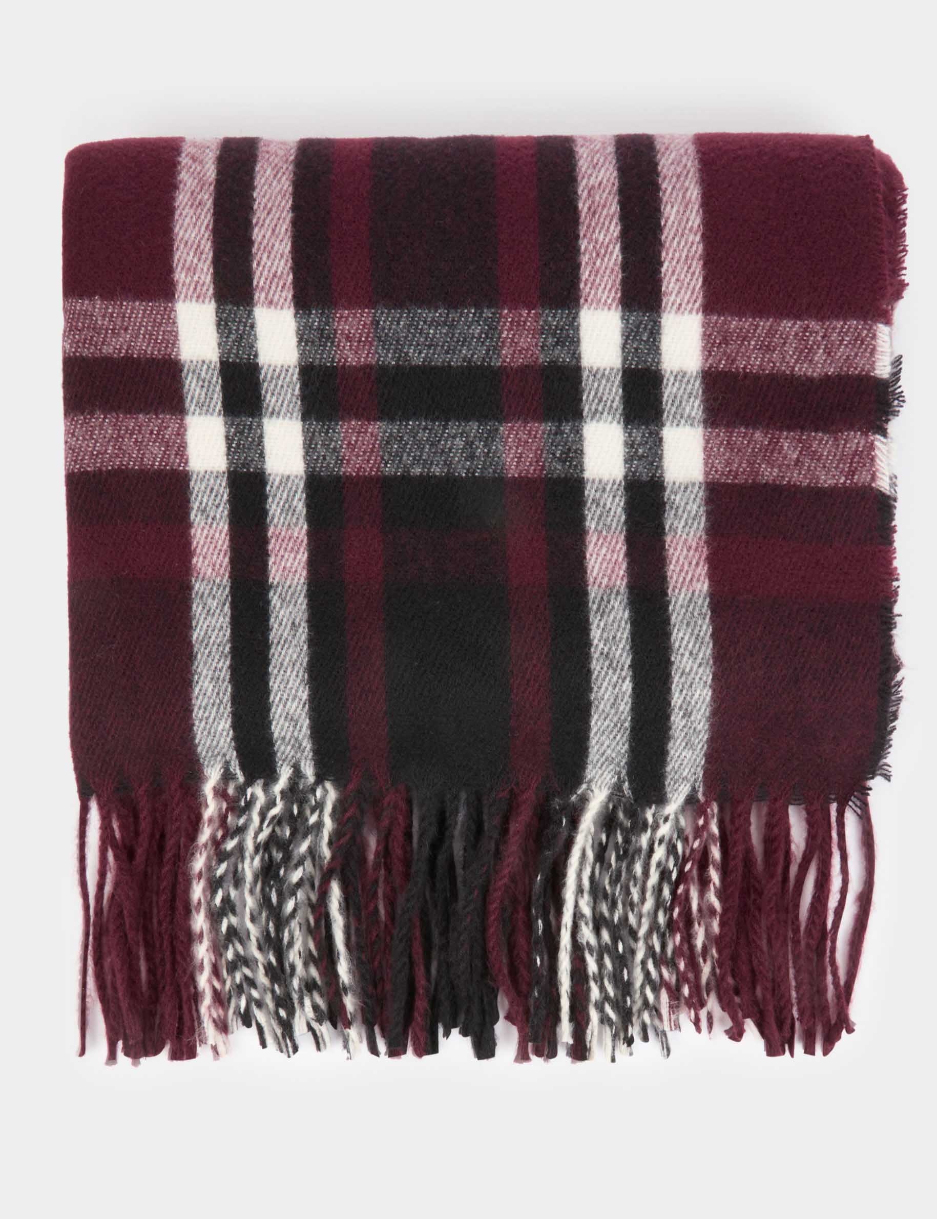 &Eacute;charpe tartan prune femme
