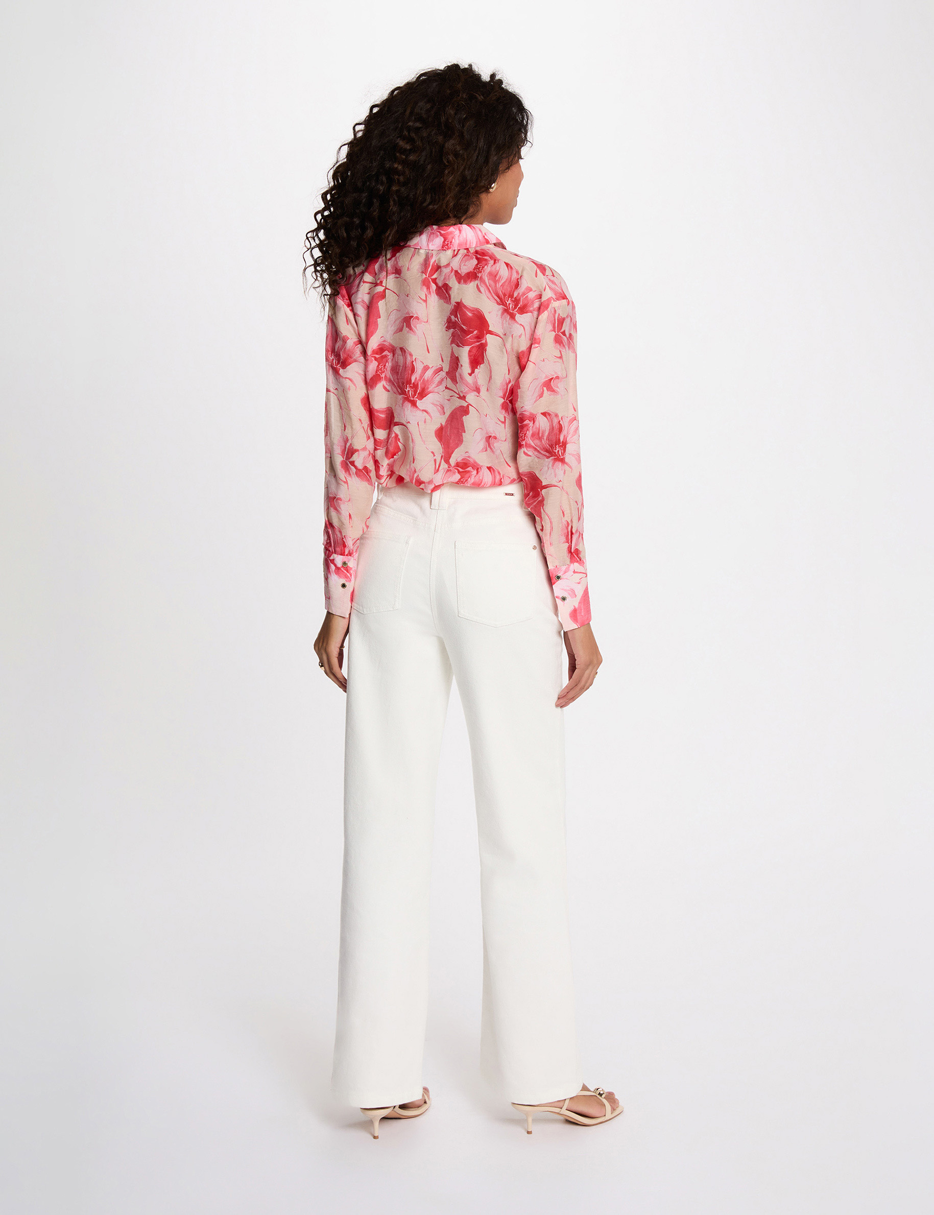 Chemise col &agrave; revers multicolore femme