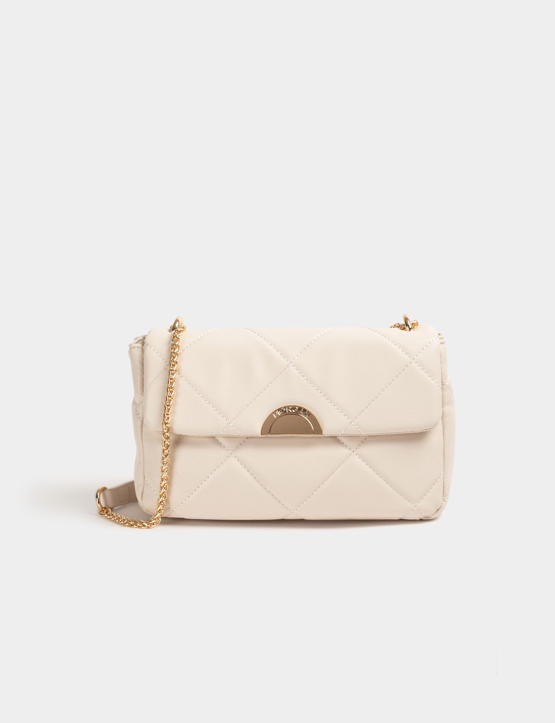 Image of Sac pochette aspect matelassé beige femme