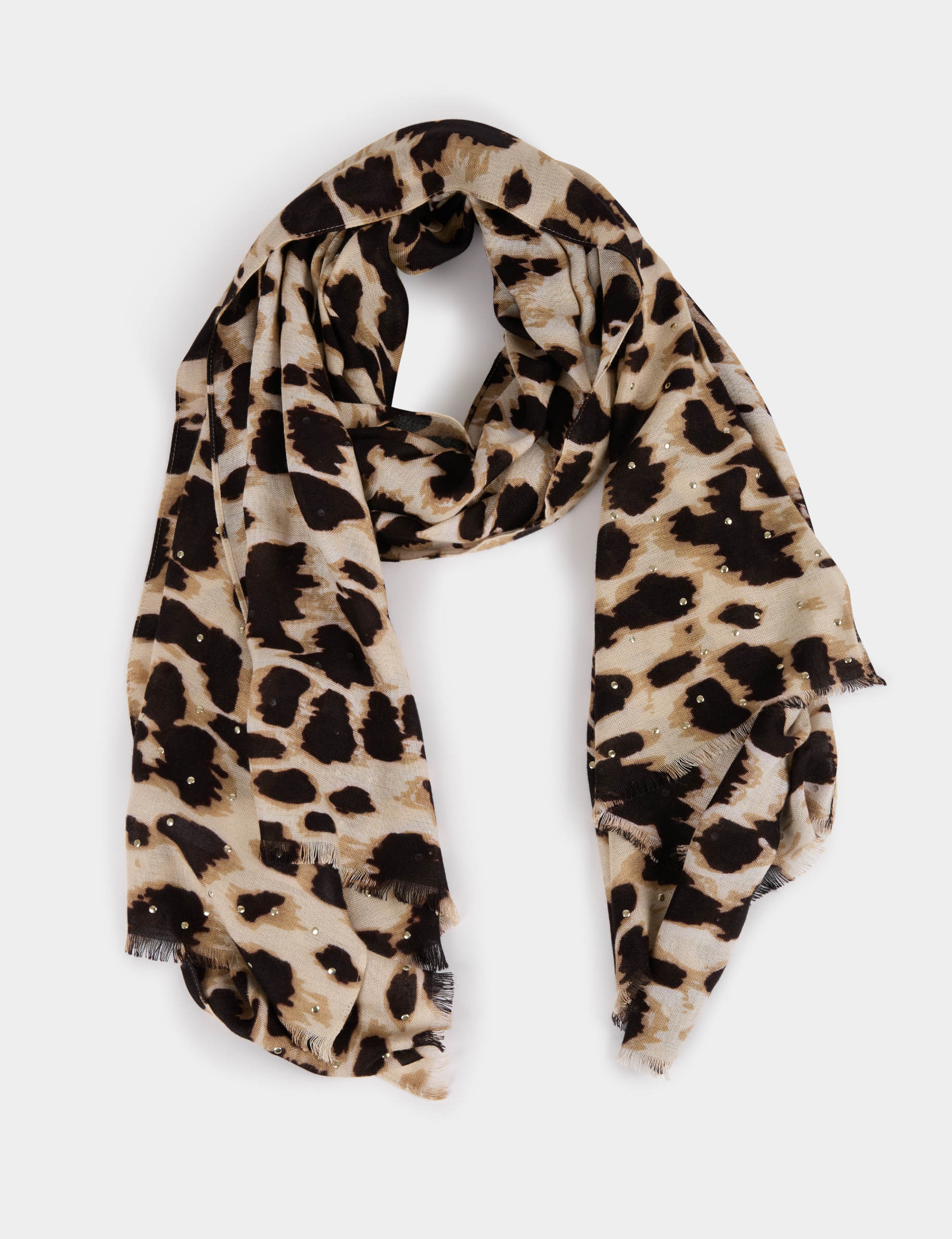 Foulard imprimé léopard multicolore femme