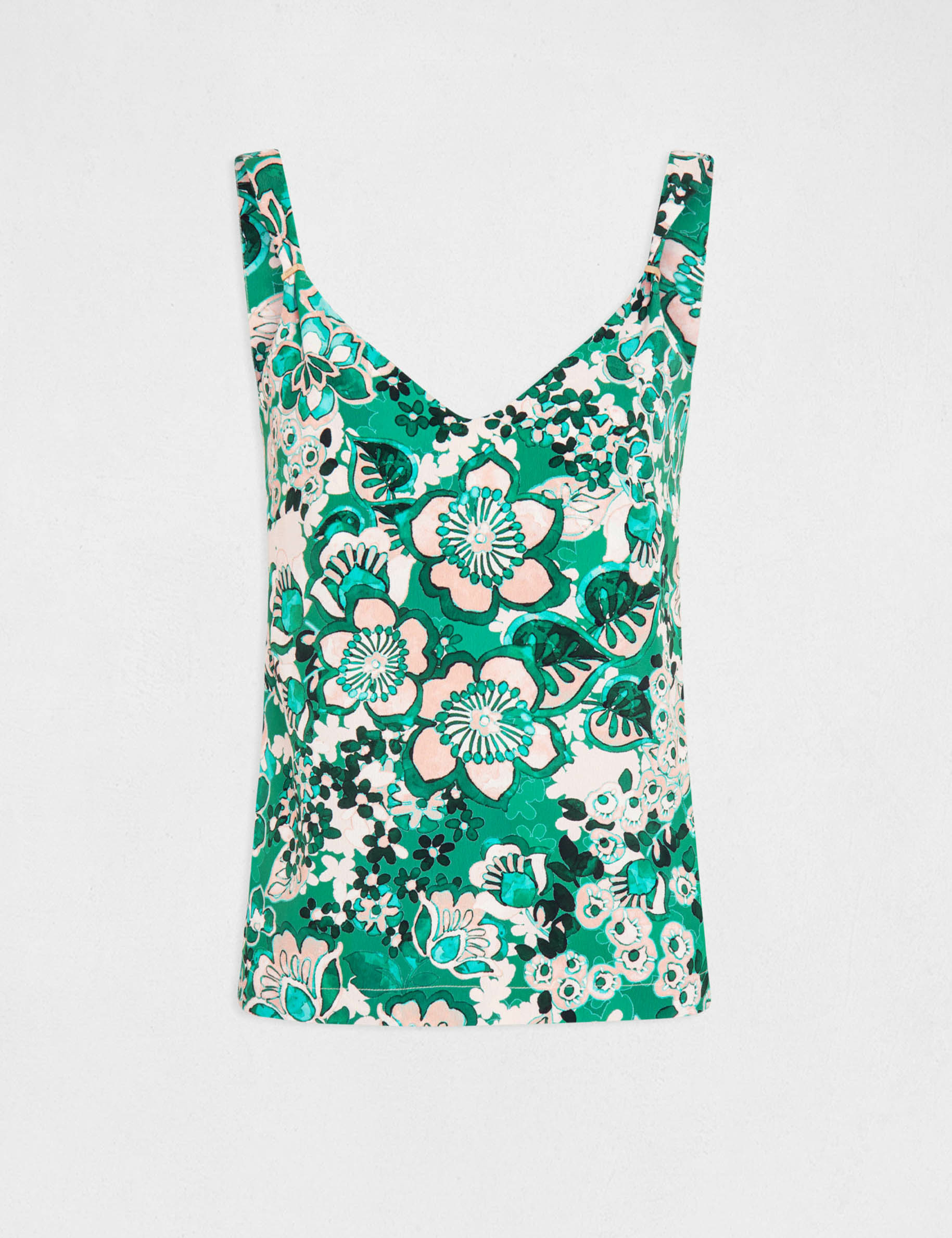 blouse bretelles larges imprime vegetal multico femme Blouse bretelles larges imprimé végétal multico femme