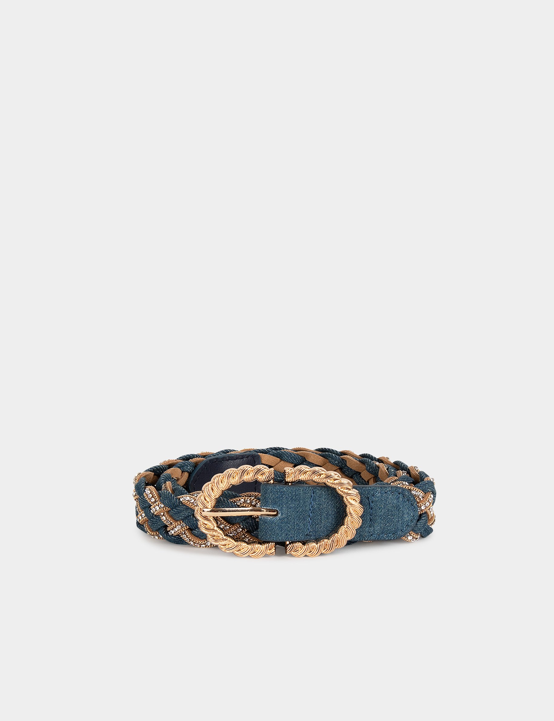 ceinture en jean tressee denim stone femme Ceinture en jean tressée denim stone femme