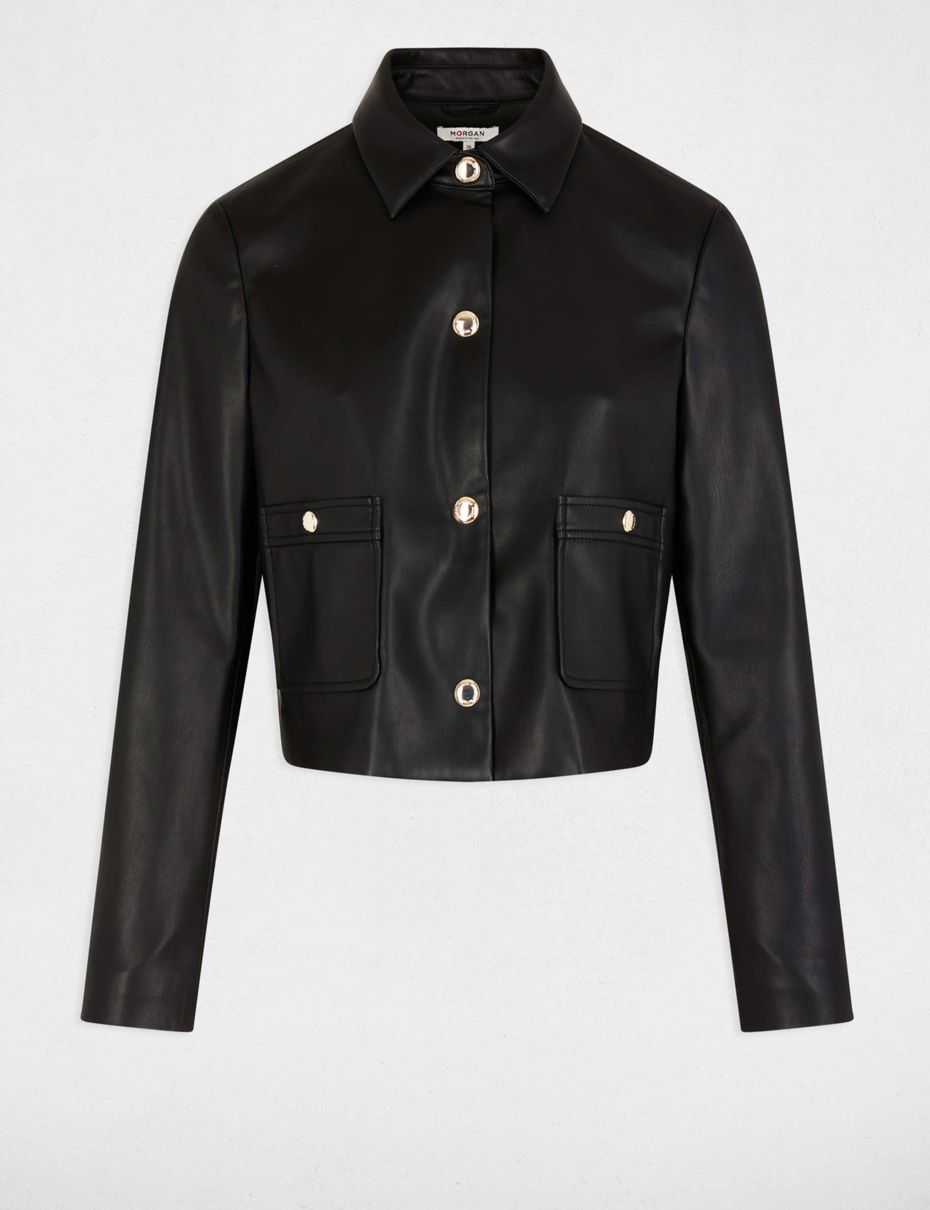 blouson court simili cuir noir femme Blouson court simili cuir noir femme