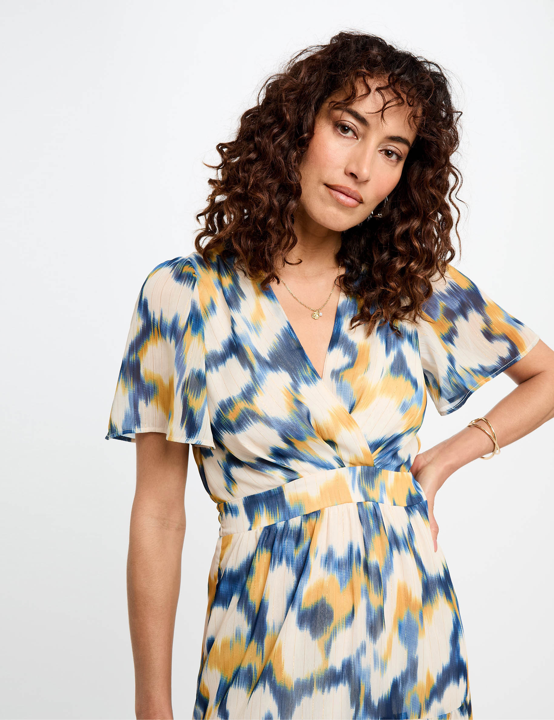 Robe longue droite imprimée multicolore femme | Morgan