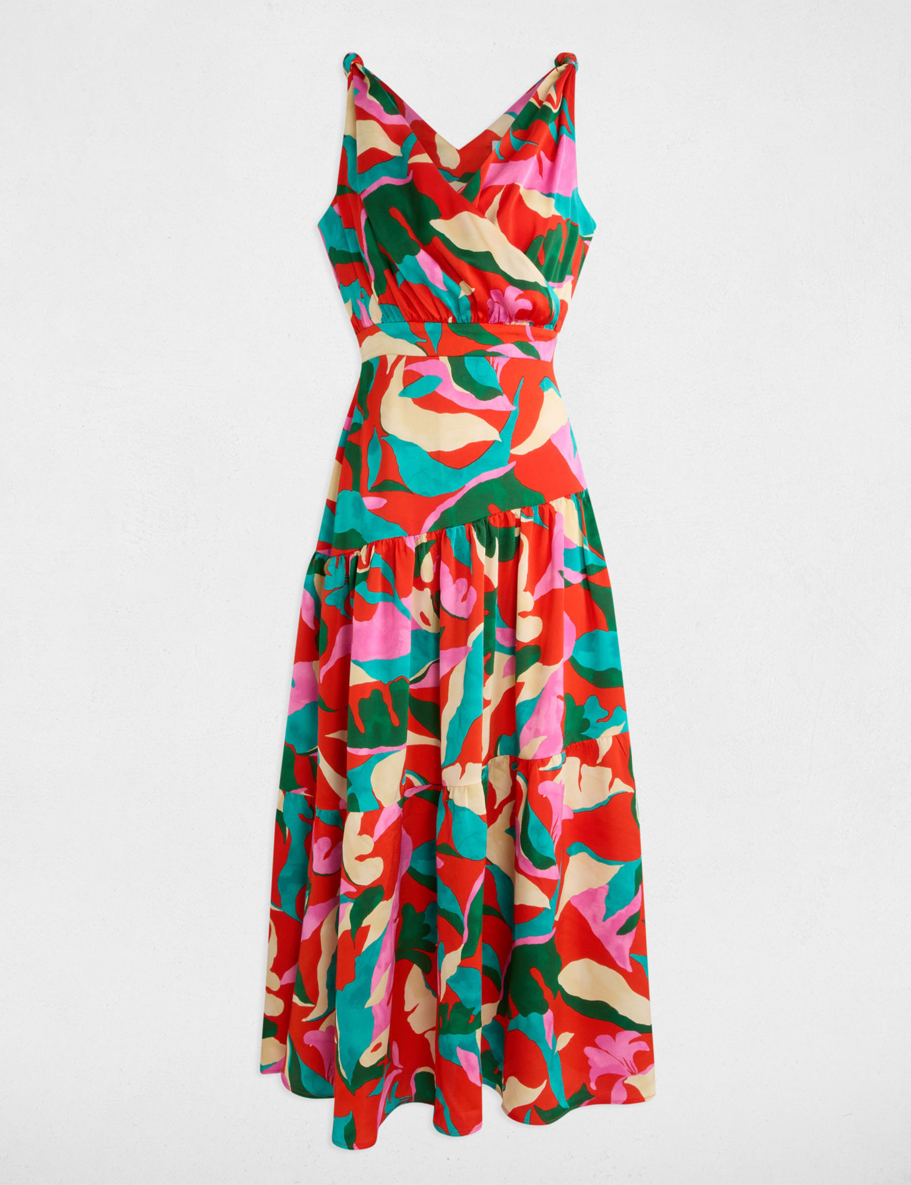 Robe longue droite imprim&eacute;e multicolore femme