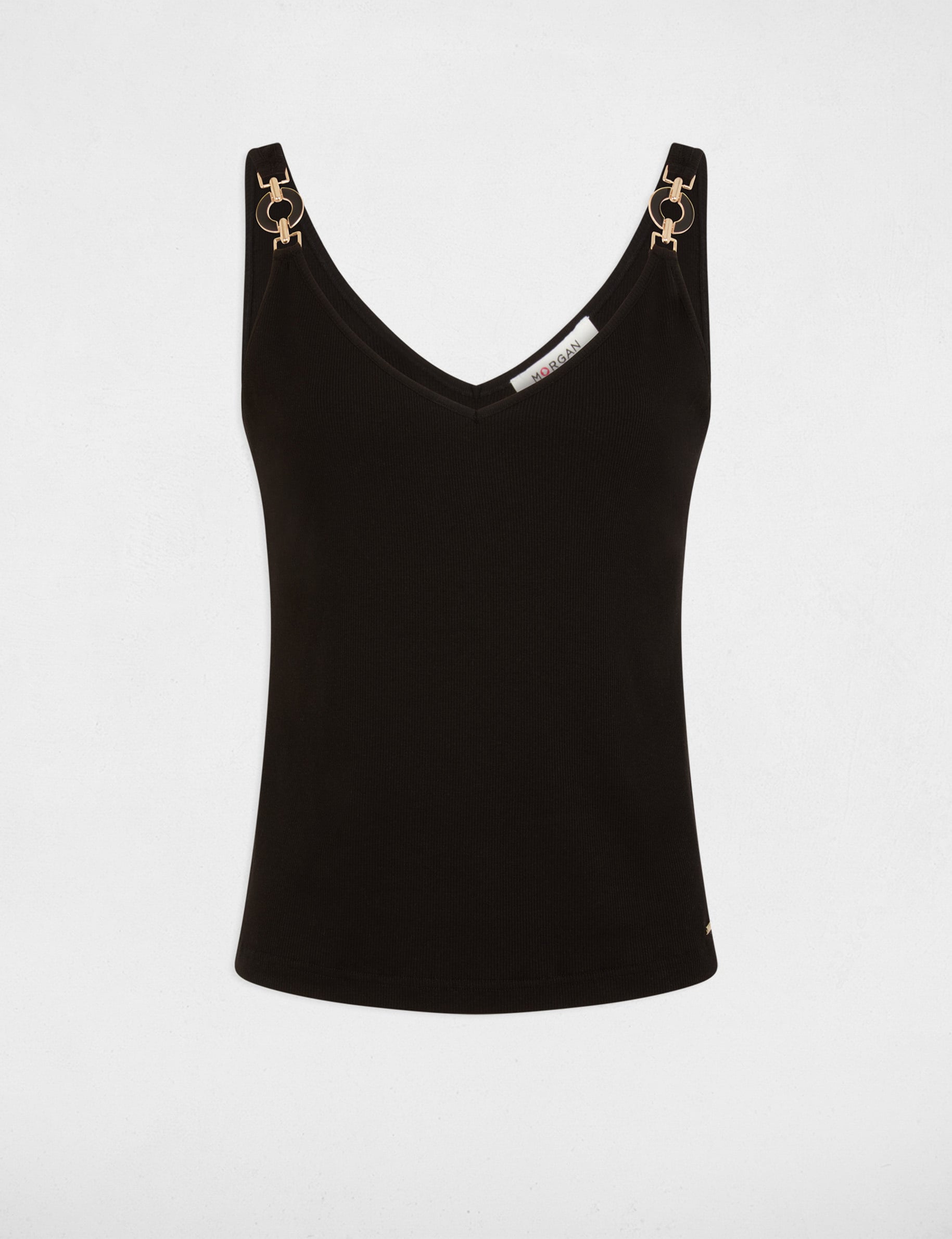 D&eacute;bardeur cintr&eacute; col v noir femme