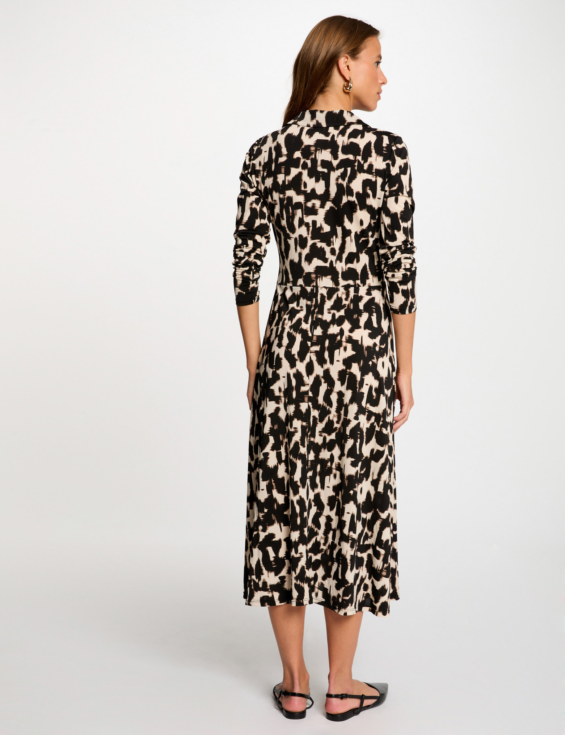 Robe longue droite imprim&eacute;e multicolore femme