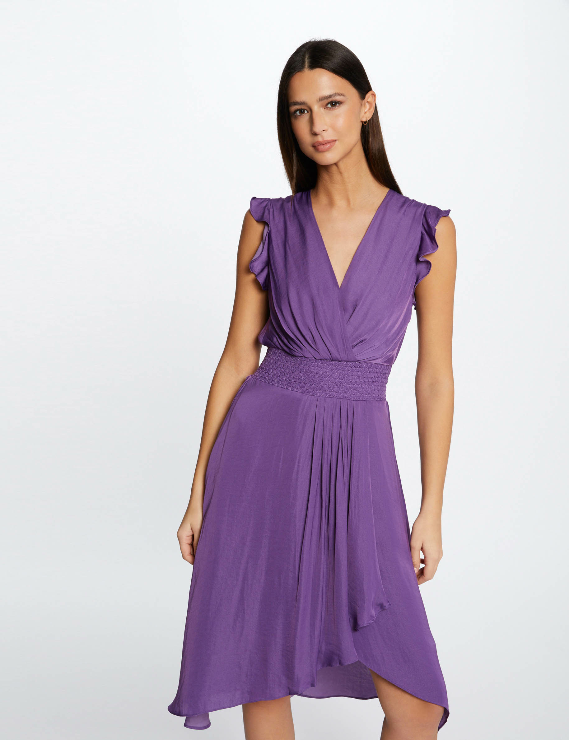 Robe droite fluide sans manches violet fonce femme Robe droite fluide sans manches violet fonce femme