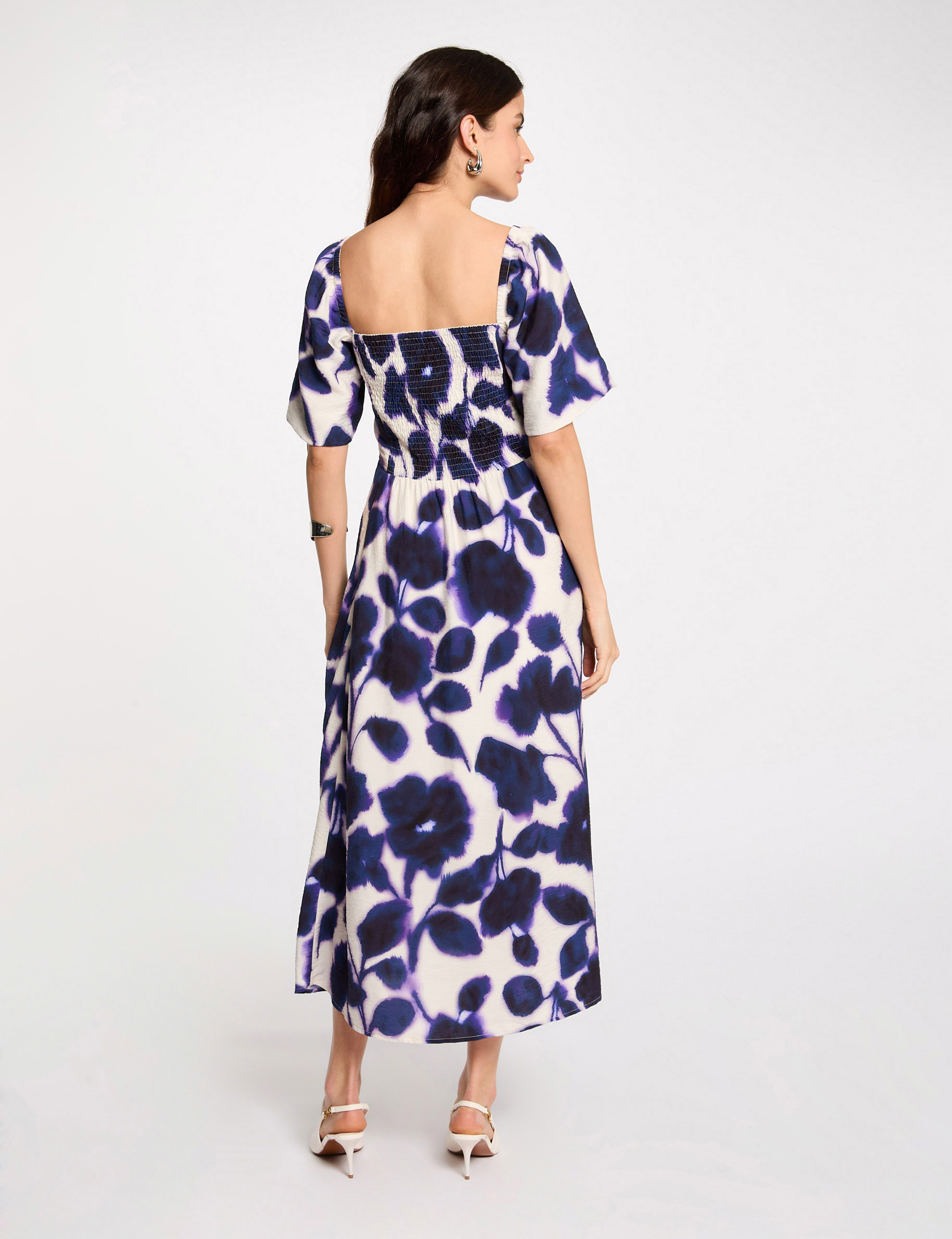 Robe longue droite imprim&eacute;e multicolore femme