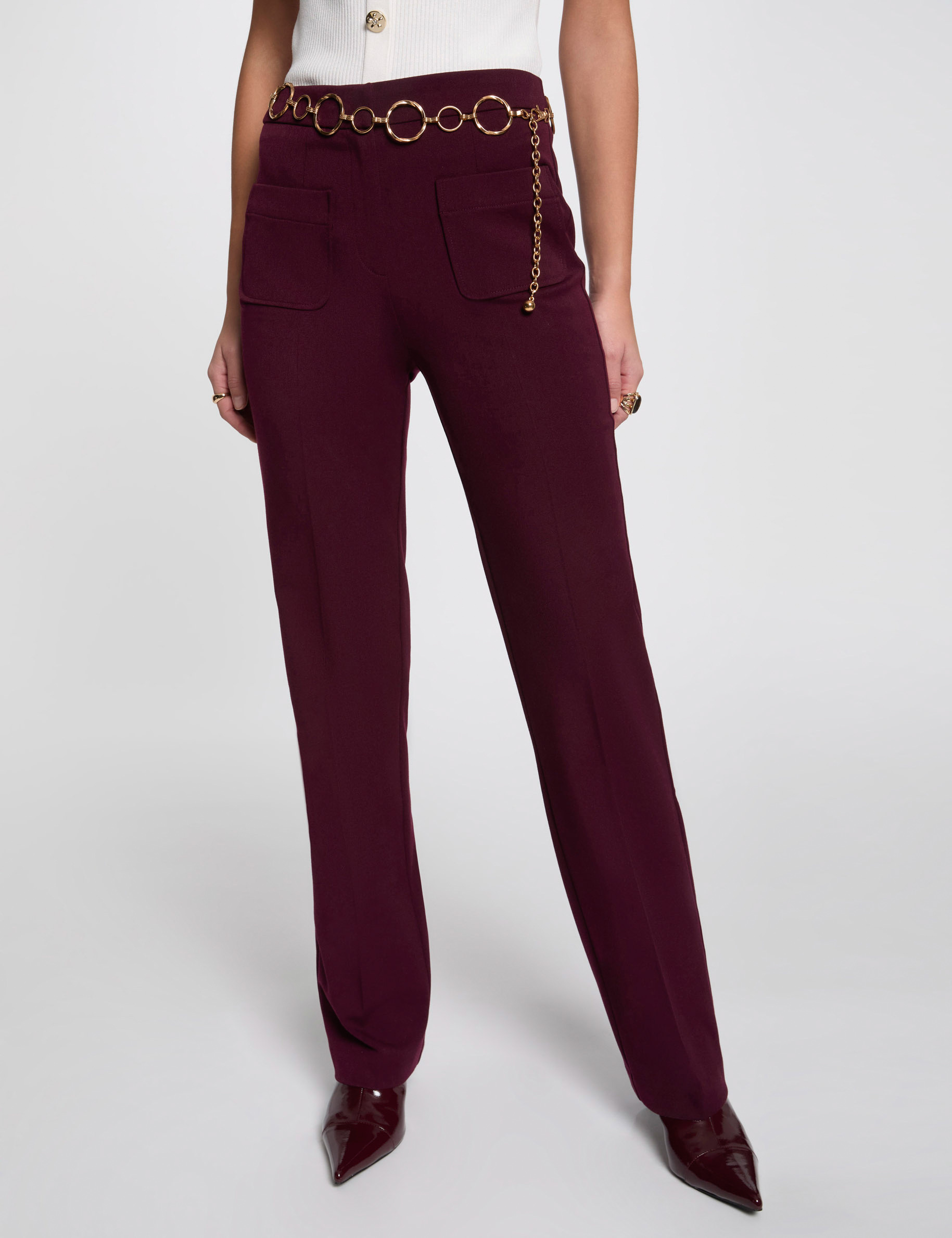 pantalon bootcut prune femme Pantalon bootcut prune femme