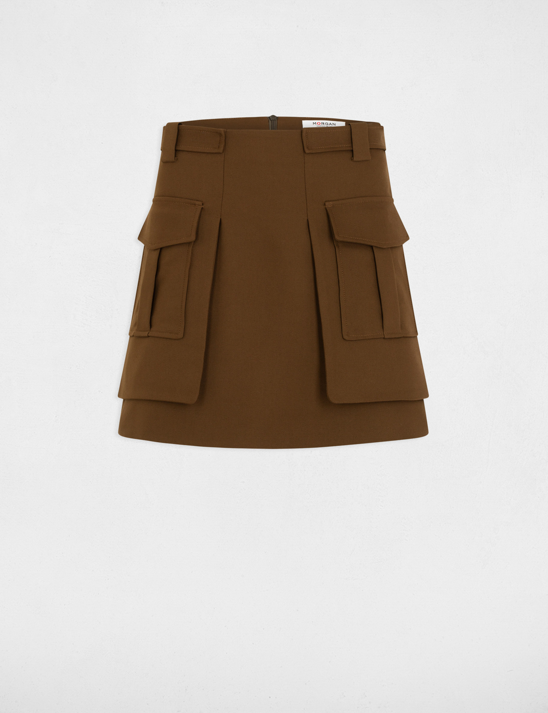 jupe courte poches cotes vert kaki femme Jupe courte poches côtés vert kaki femme