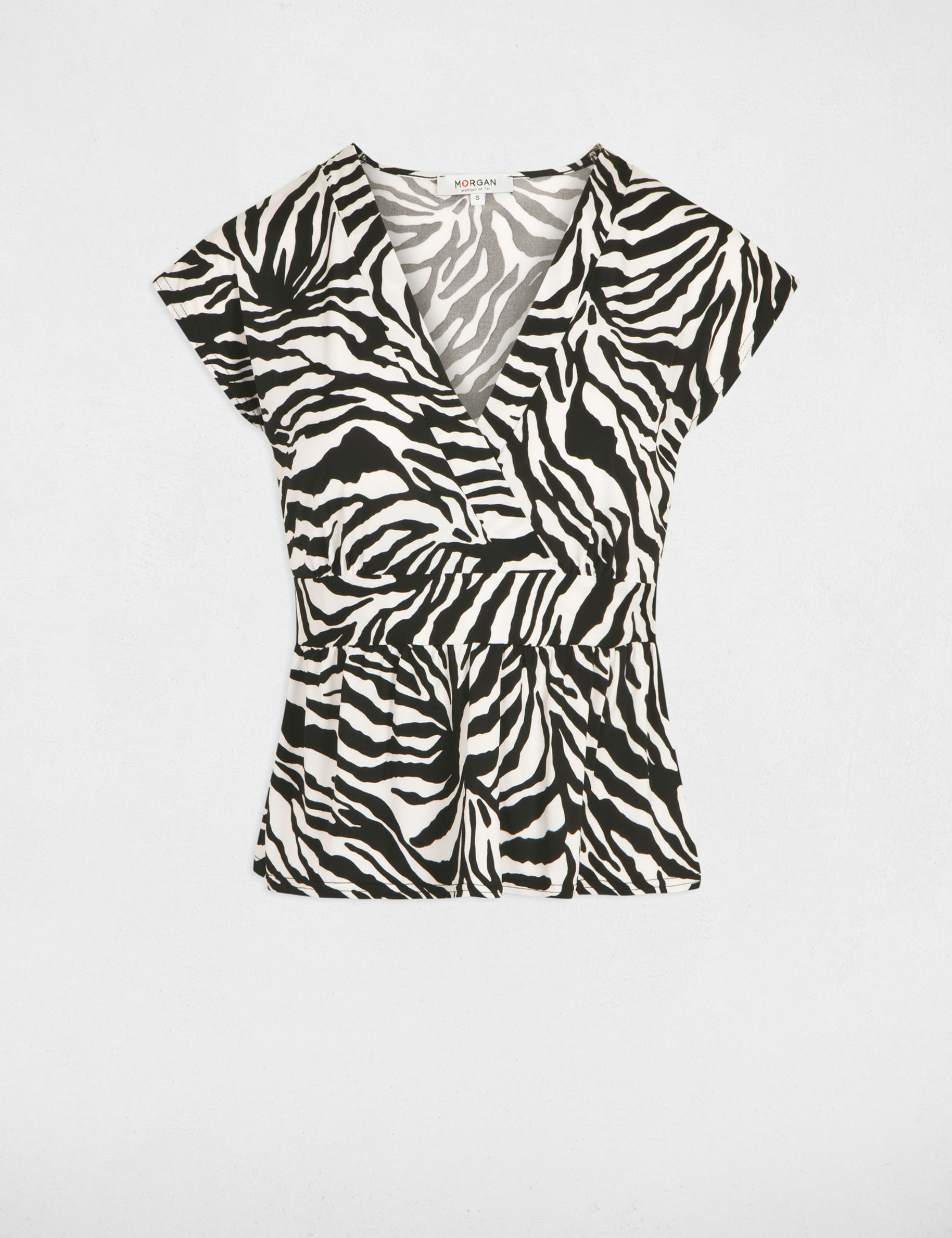 t shirt imprime zebre multico femme T-shirt imprimé zèbre multico femme