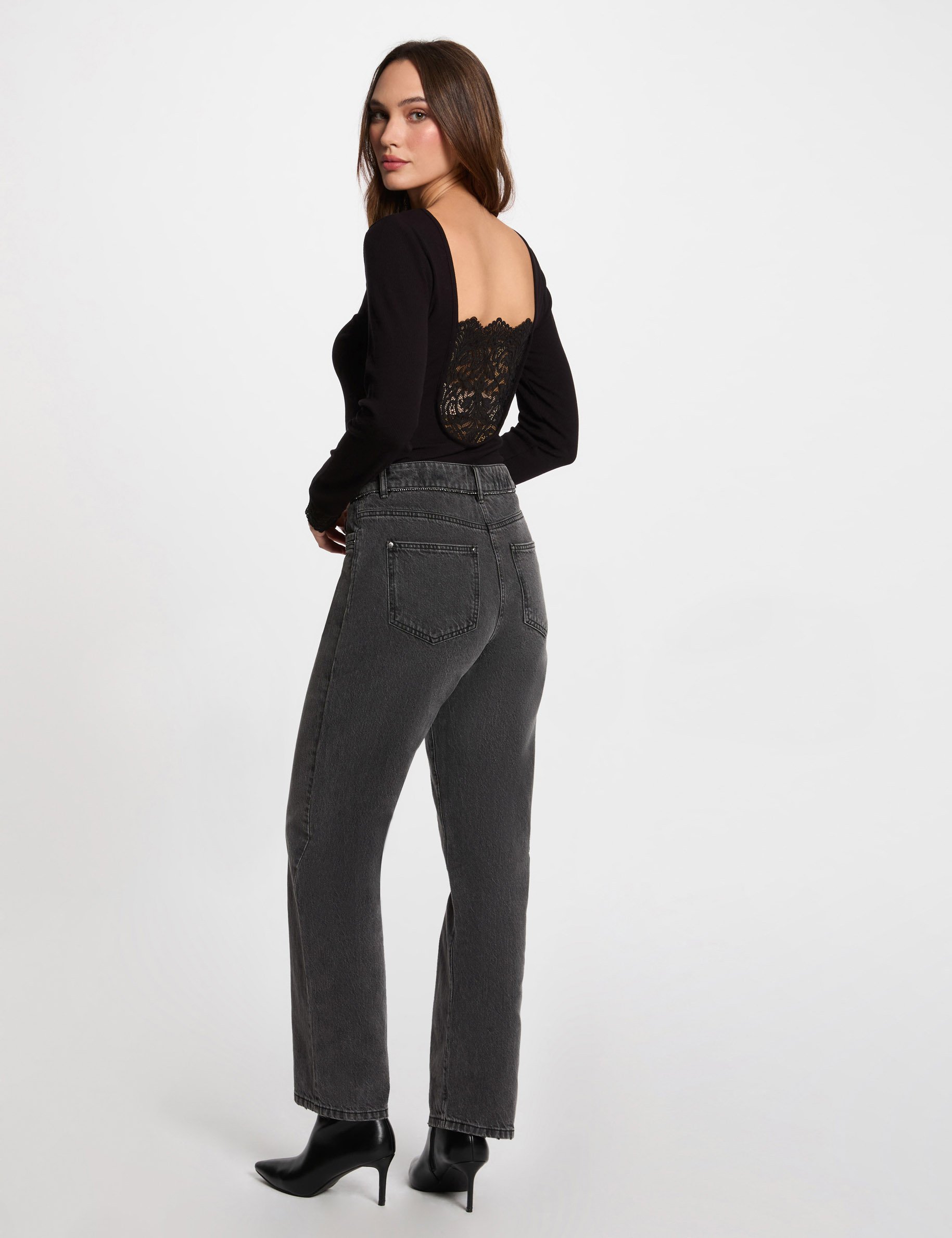 body manches longues cotele noir femme Body manches longues côtelé noir femme