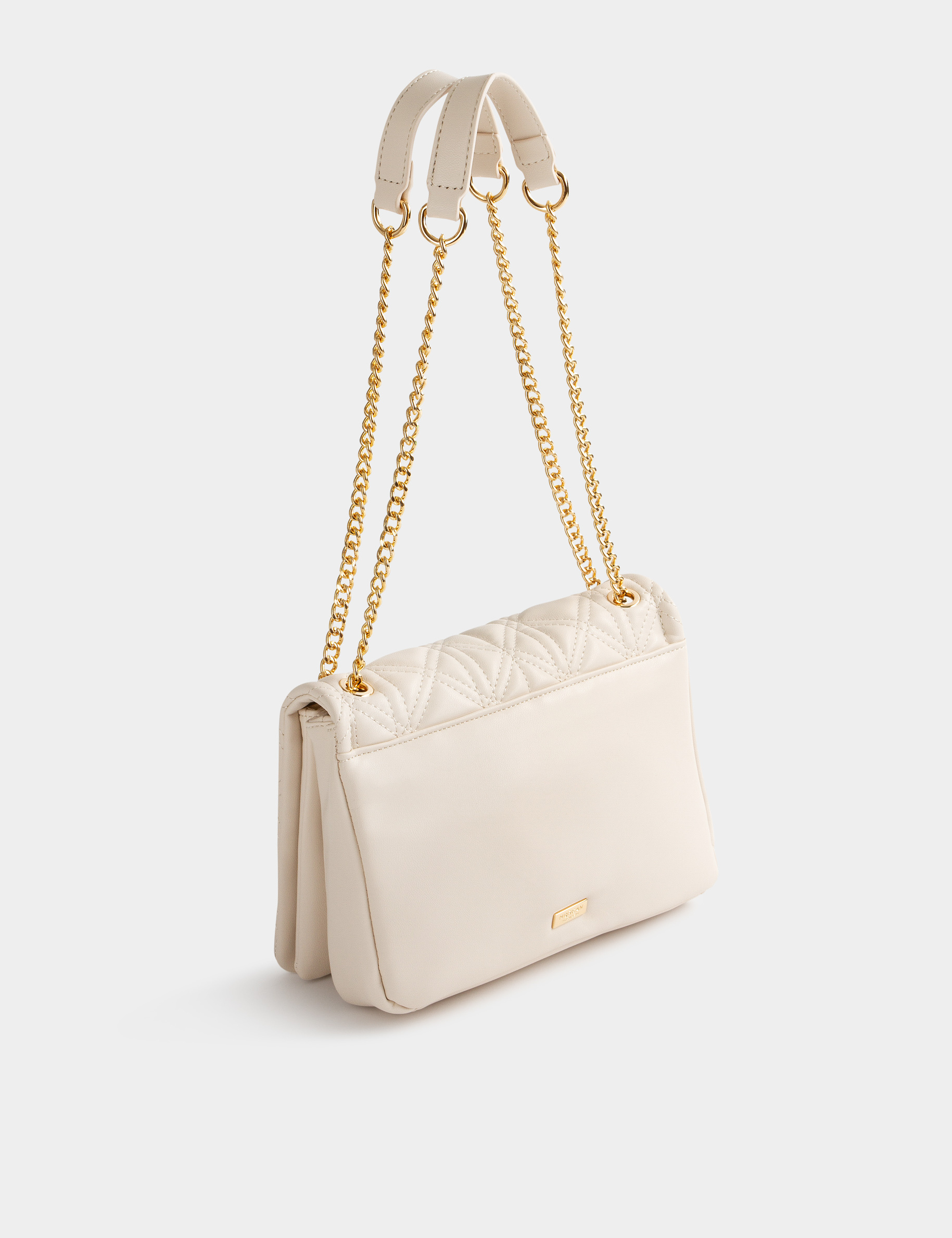 Sac pochette matelassé ivoire femme Sac pochette matelassé ivoire femme