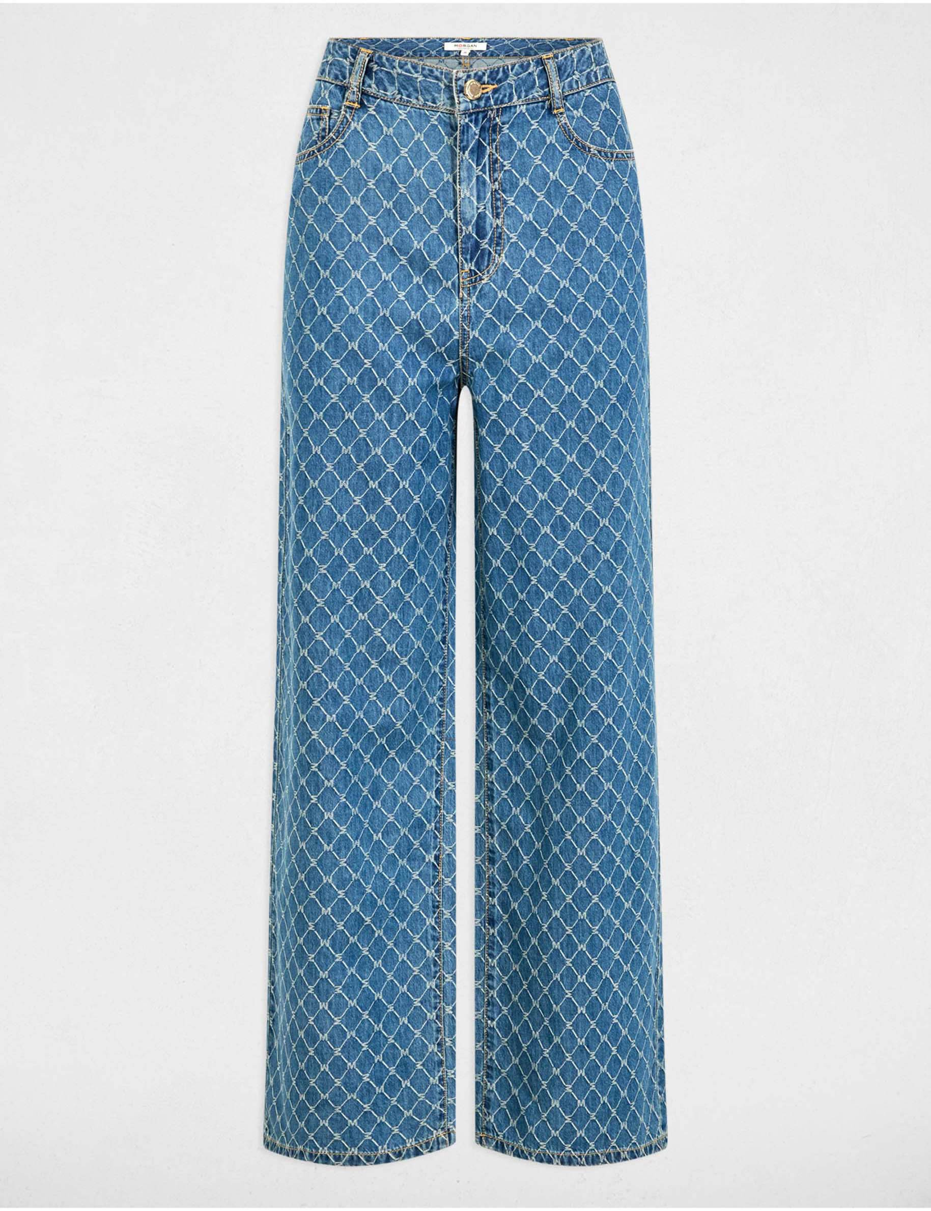 jeans large imprime denim stone femme Jeans large imprimé denim stone femme